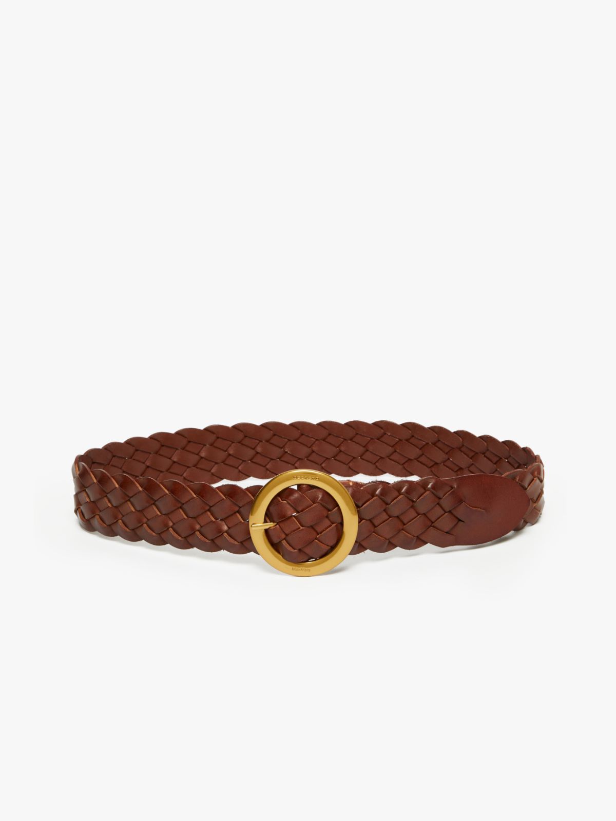 Woven leather belt