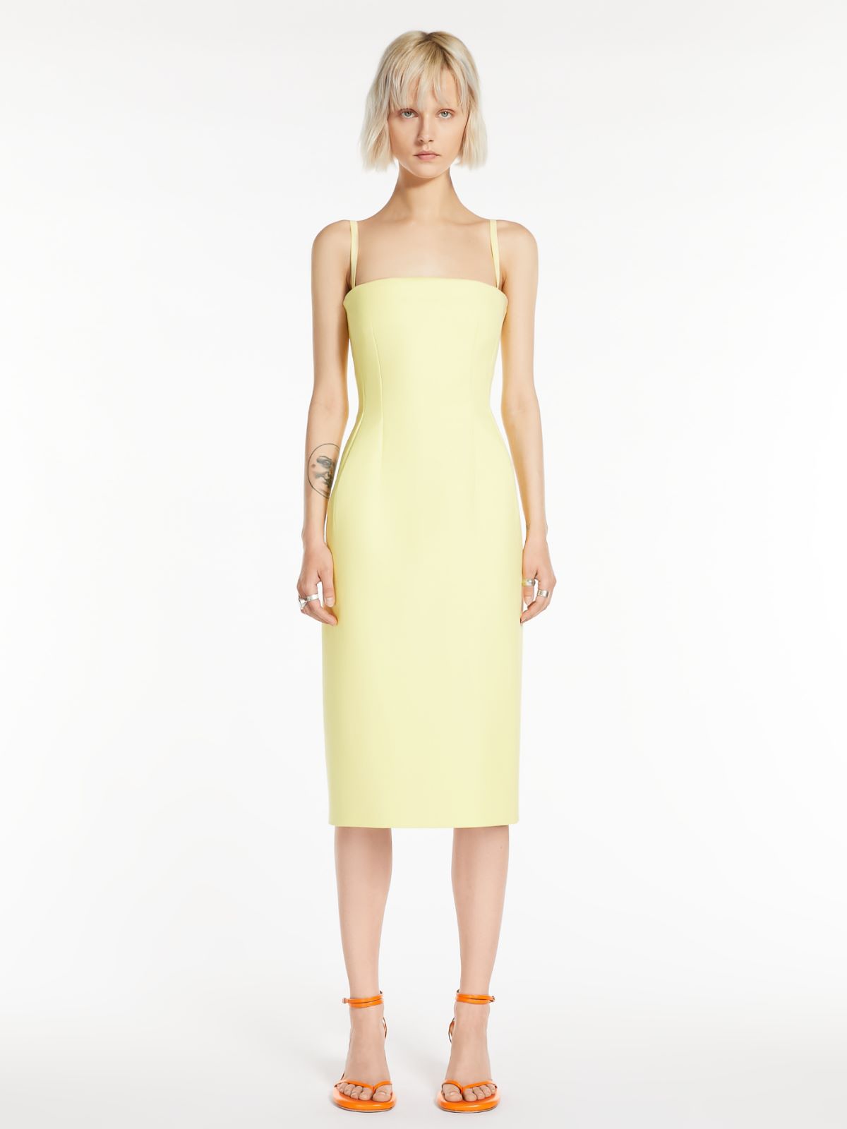 Double-faced cotton bustier dress