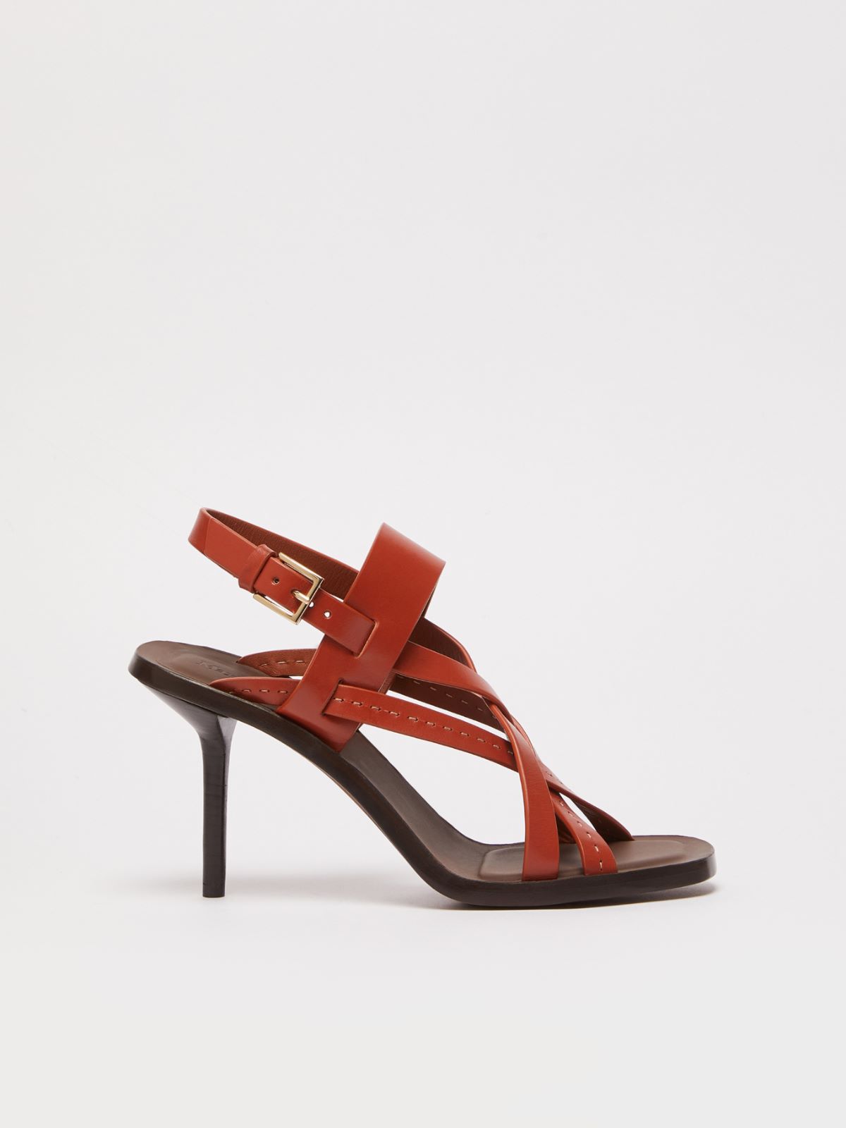 Leather cage sandals