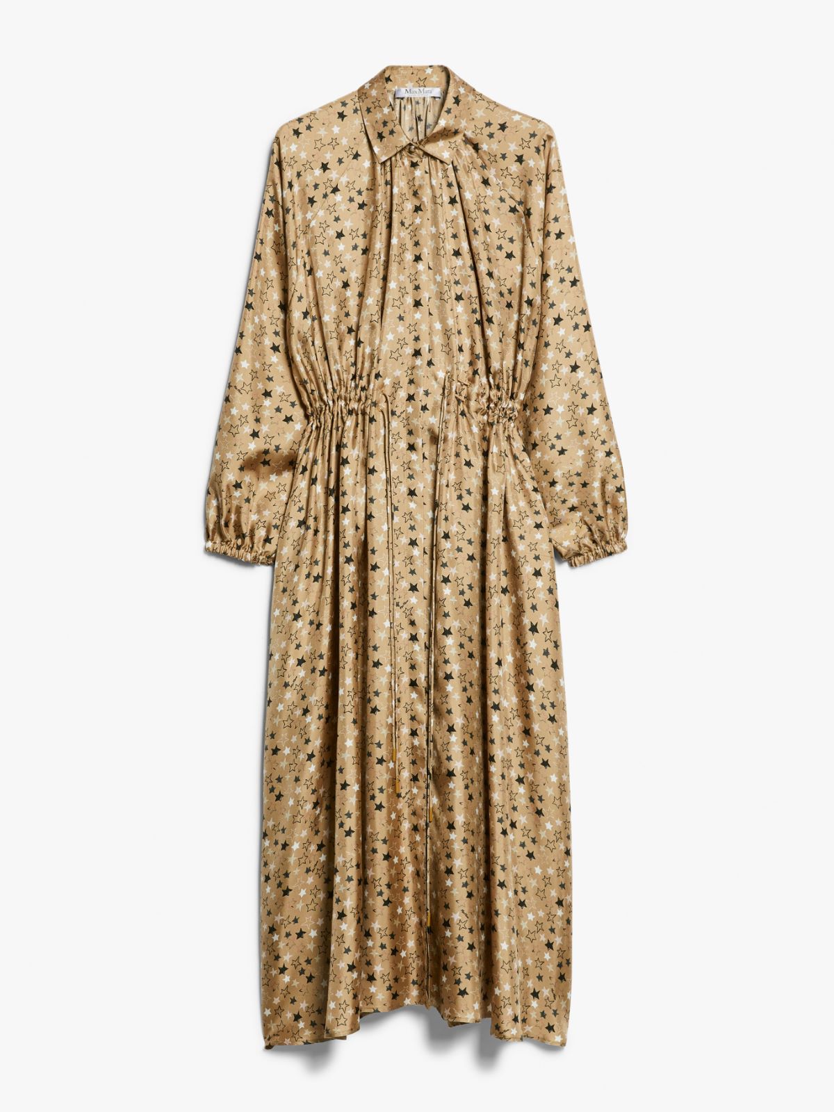 Printed twill shirt dress