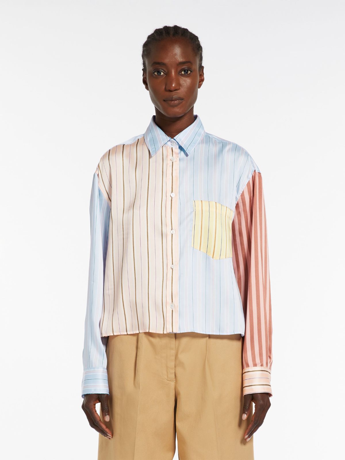 Striped twill shirt