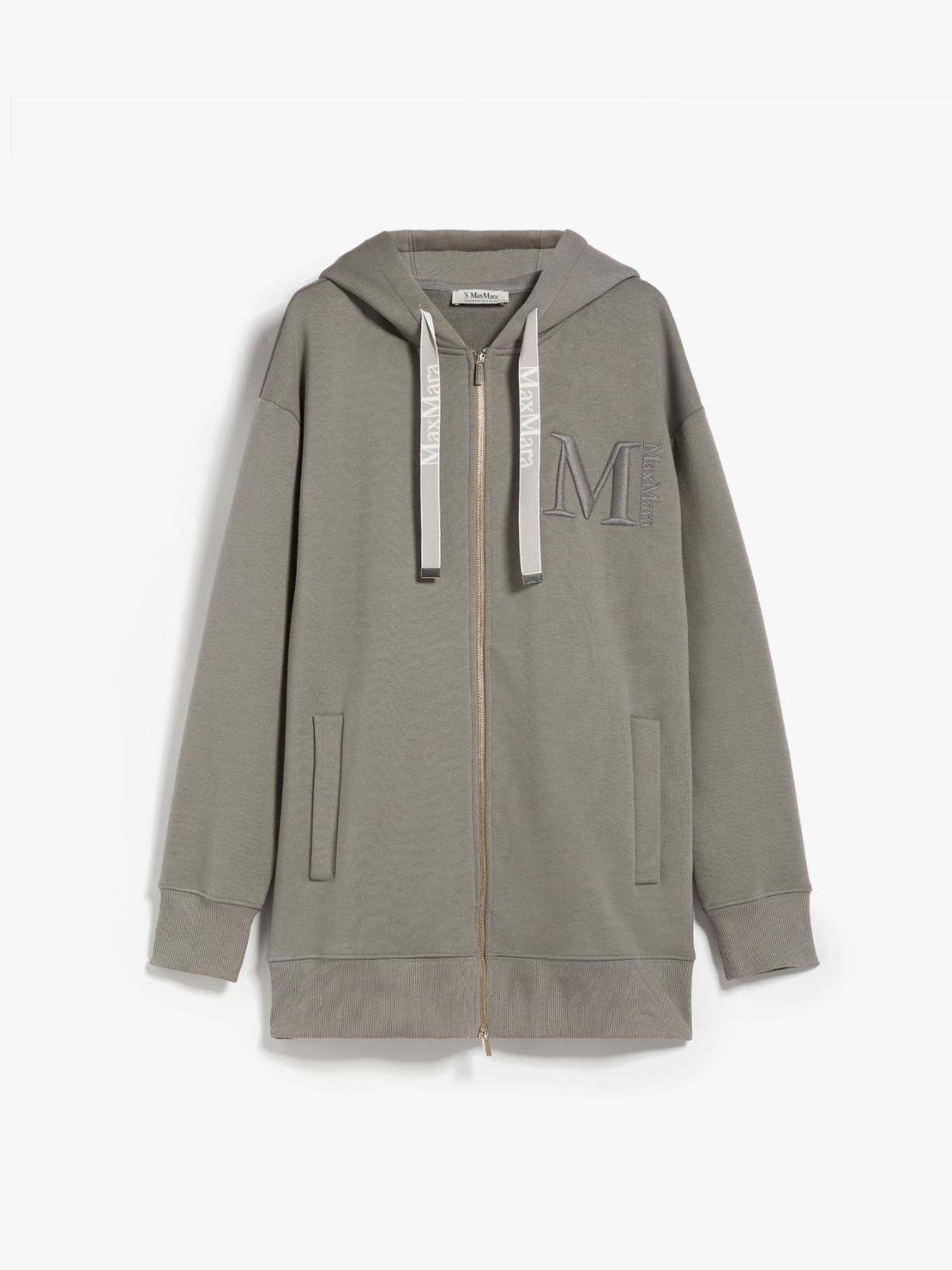 Zip-up jersey sweatshirt