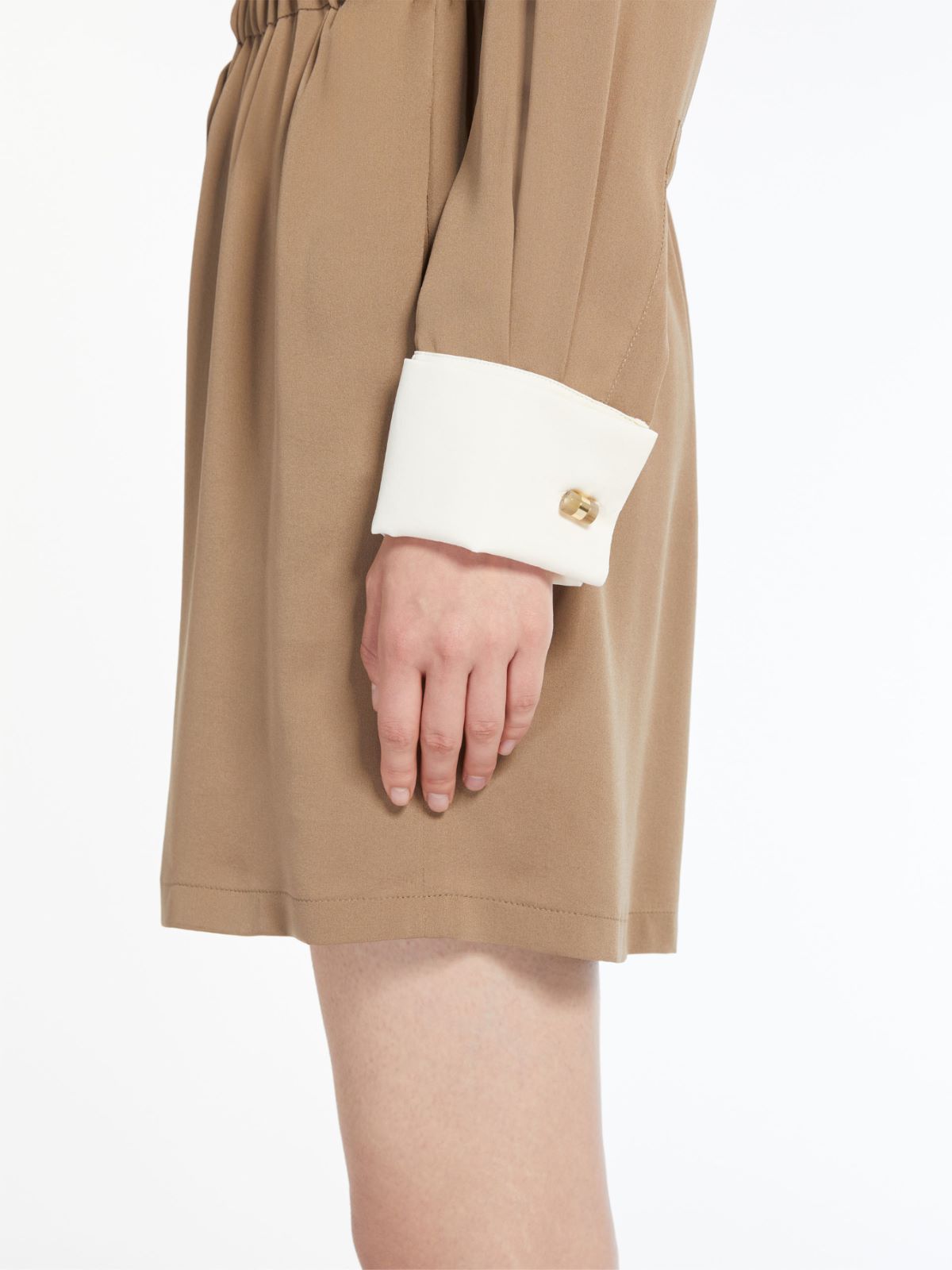 Short jumpsuit in silk charmeuse