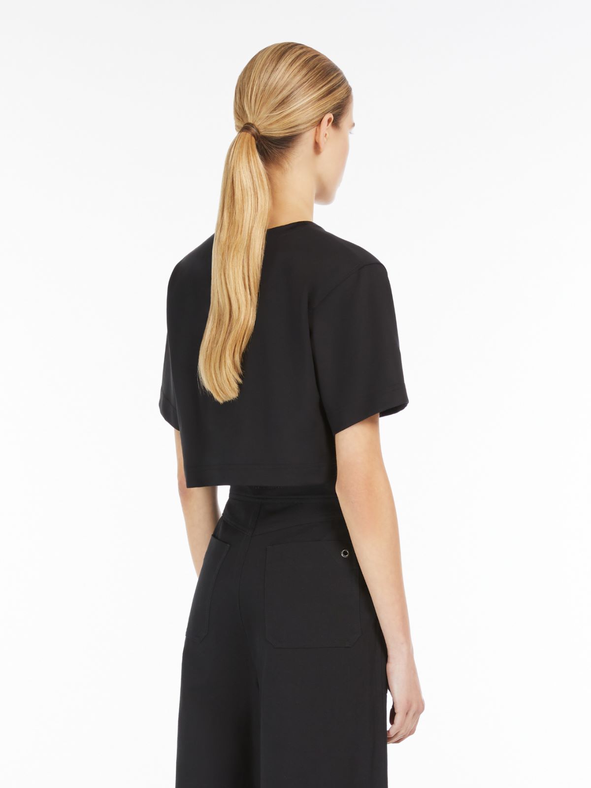 Scuba jersey cropped T-shirt