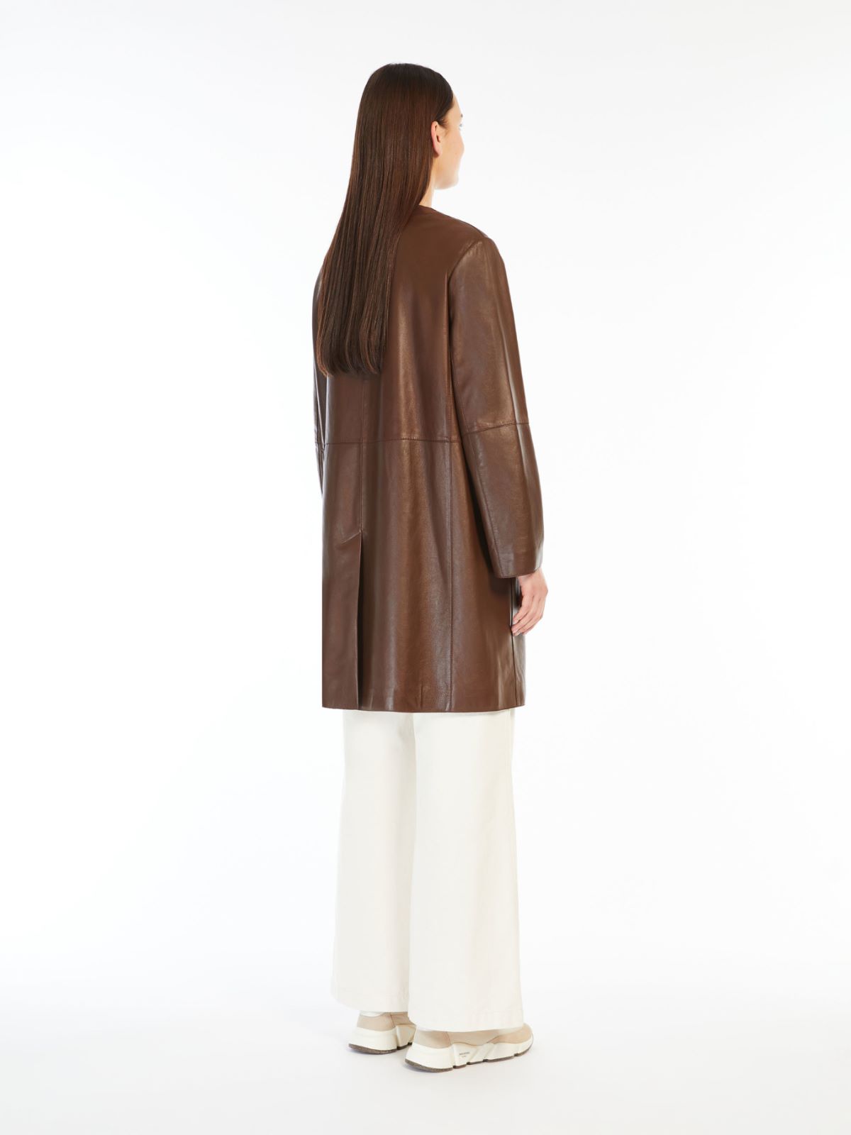 Nappa leather duster coat
