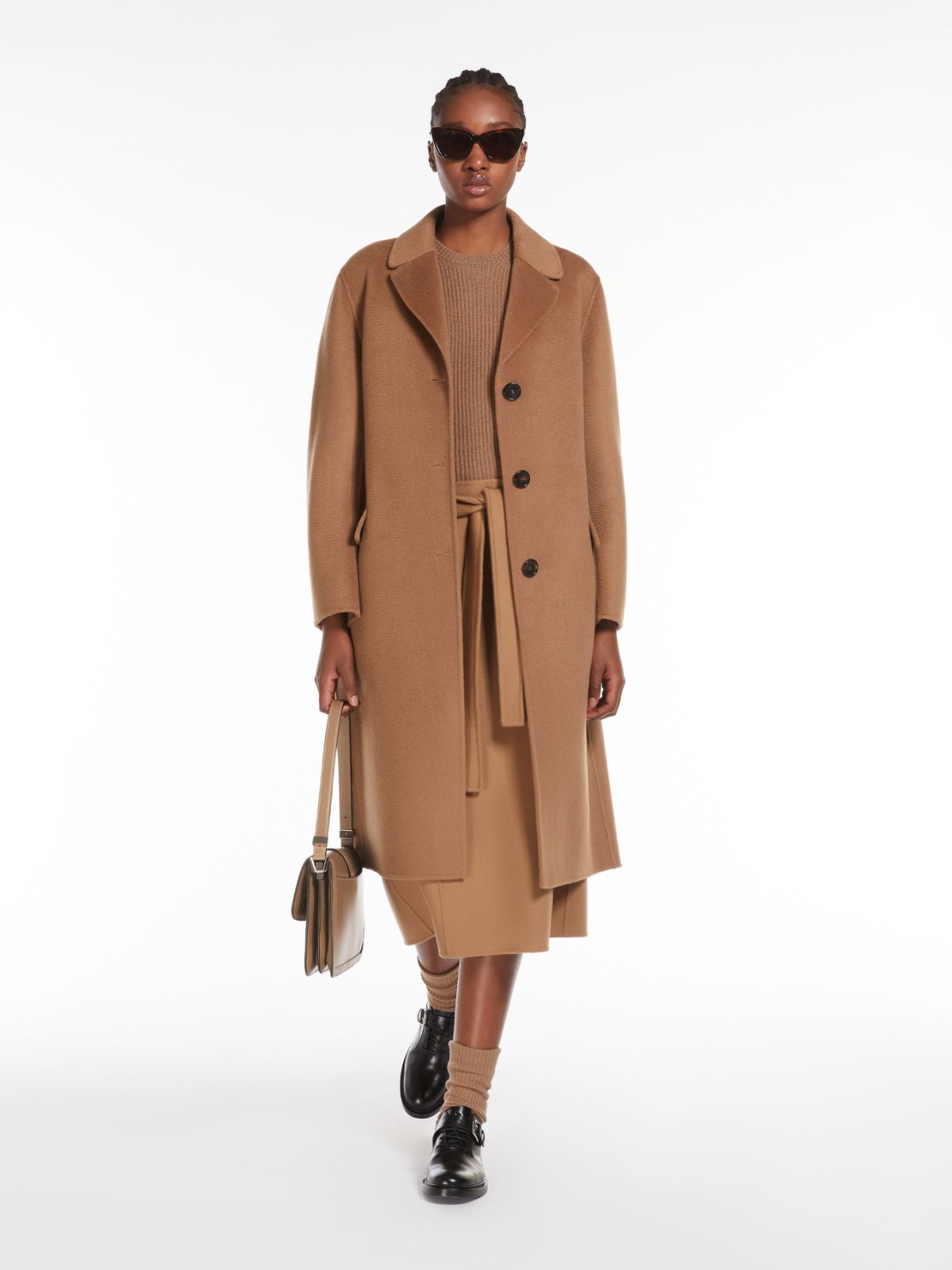 Wool and cashmere midi coat