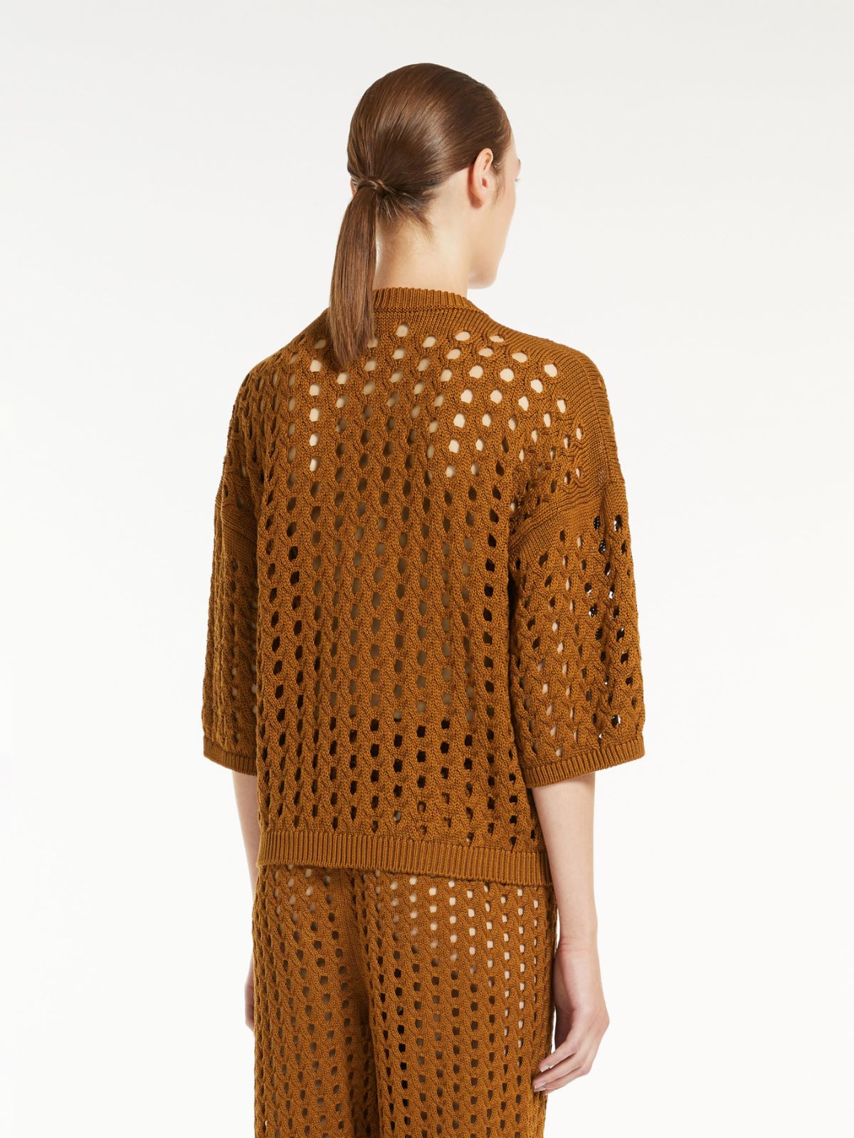 Mesh boxy jumper in cotton
