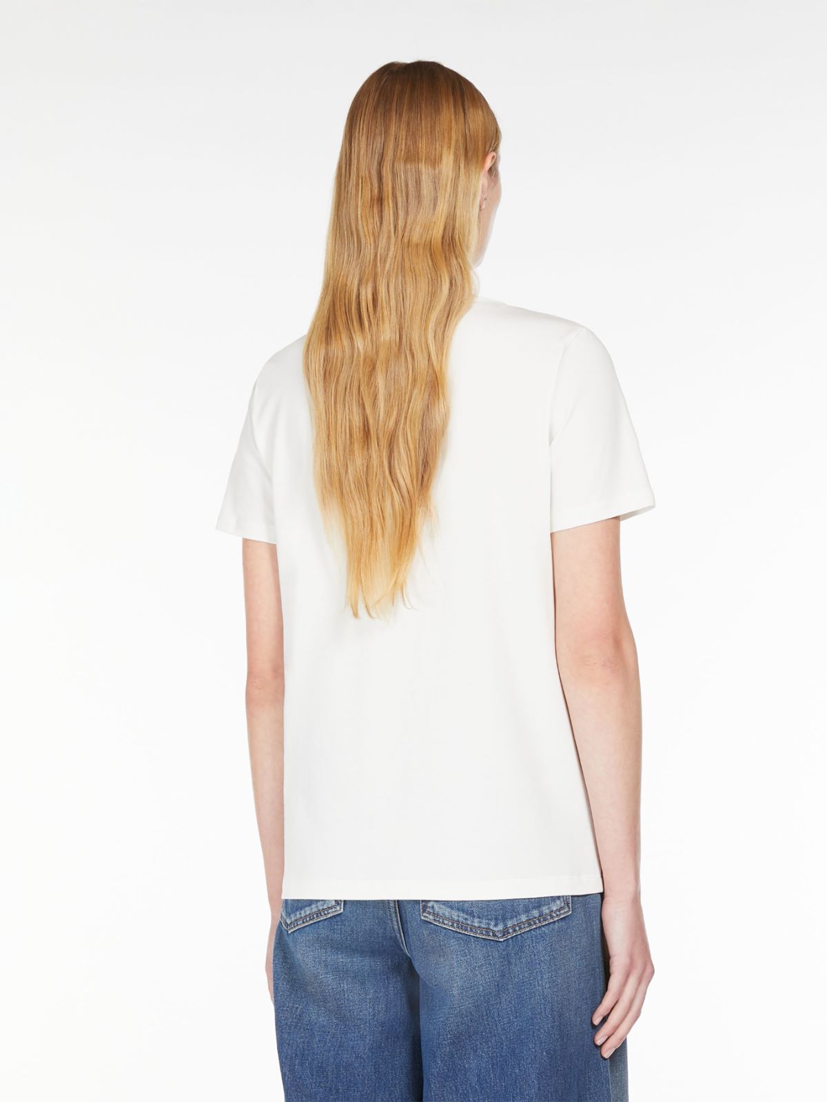Stretch cotton basic T-shirt