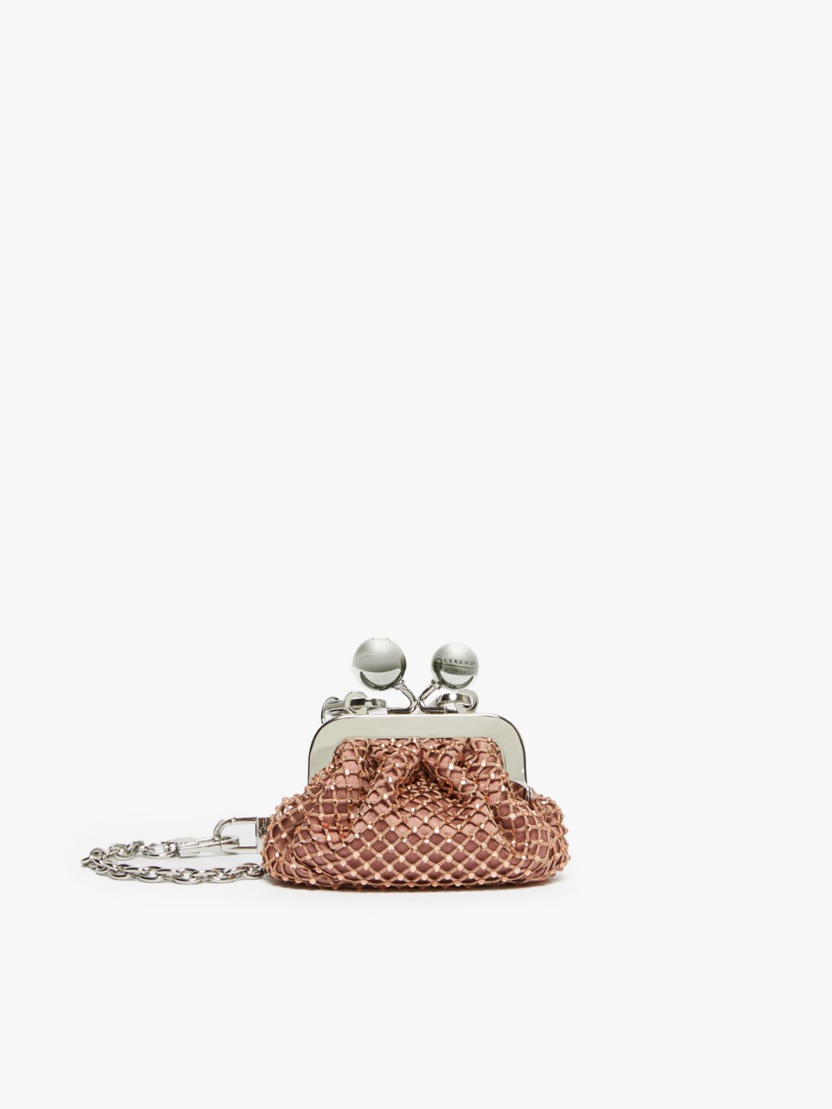 Rhinestone and satin Nano Pasticcino Bag