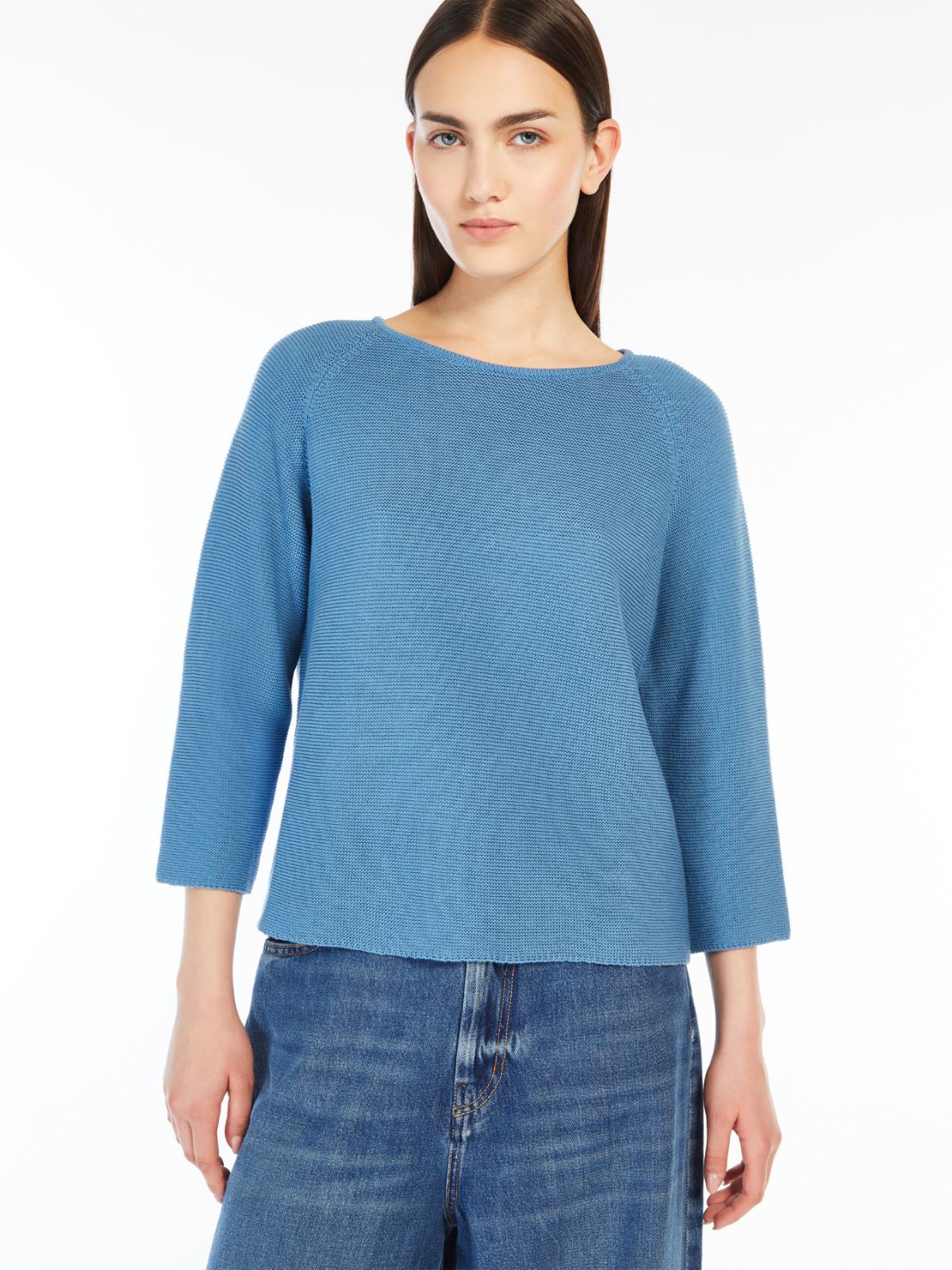 Relaxed-fit cotton yarn sweater