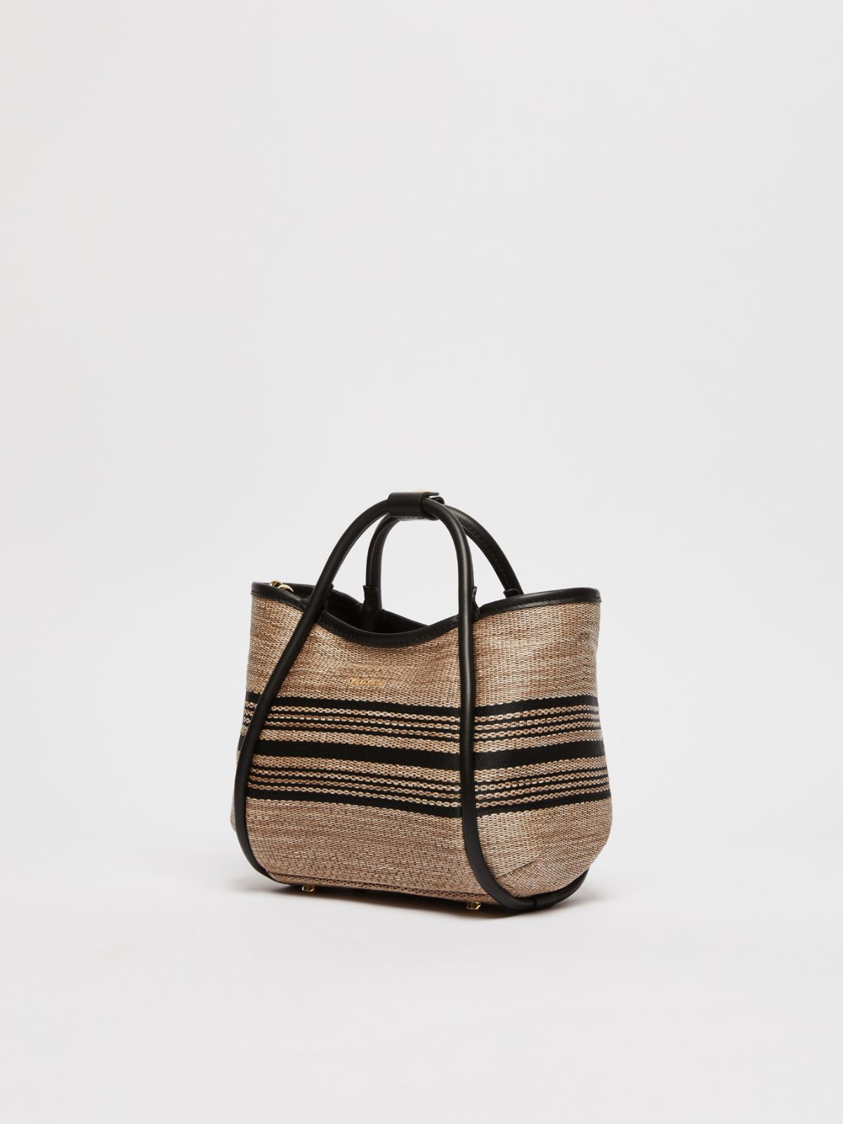 Jacquard raffia fabric extra-small Marine bag