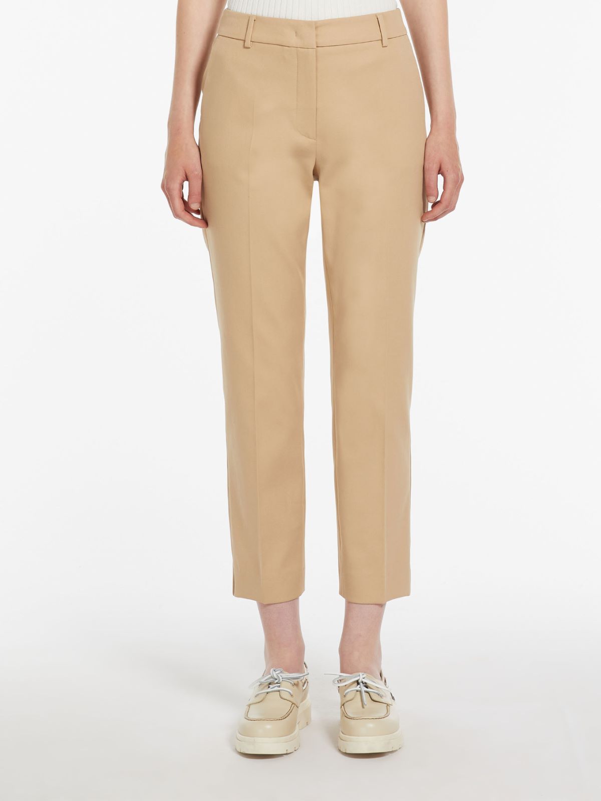 Stretch cotton cigarette trousers