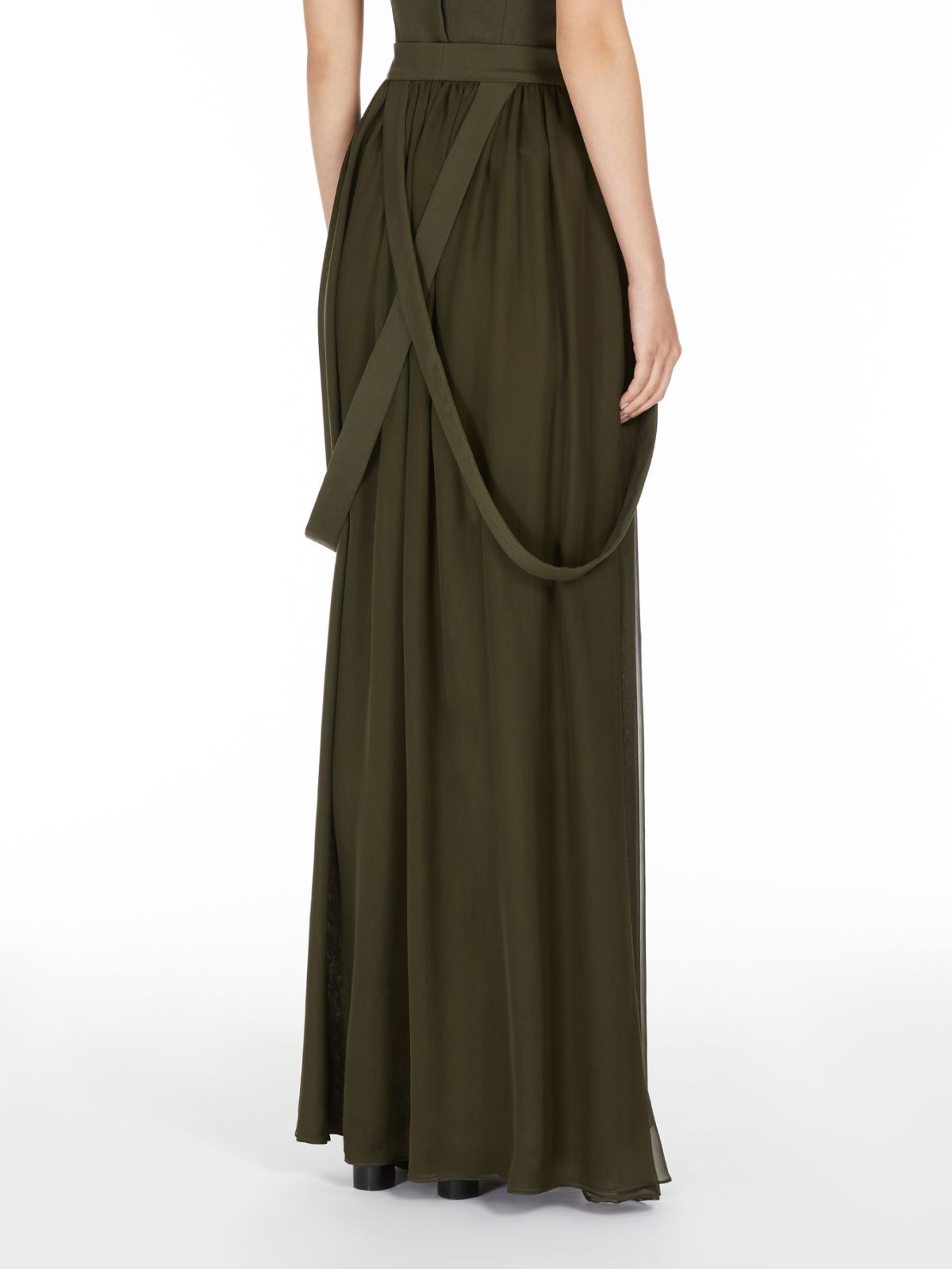 Long skirt in silk chiffon