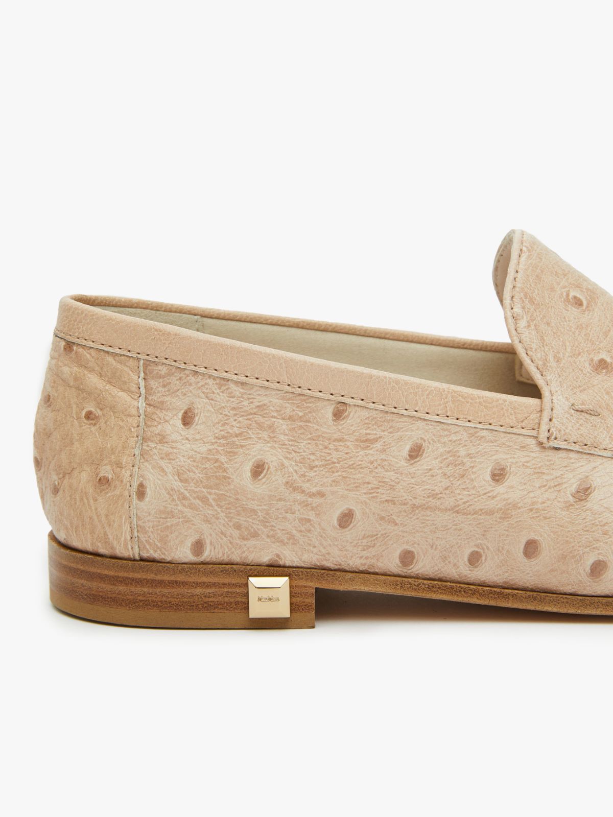 Ostrich-print leather loafers