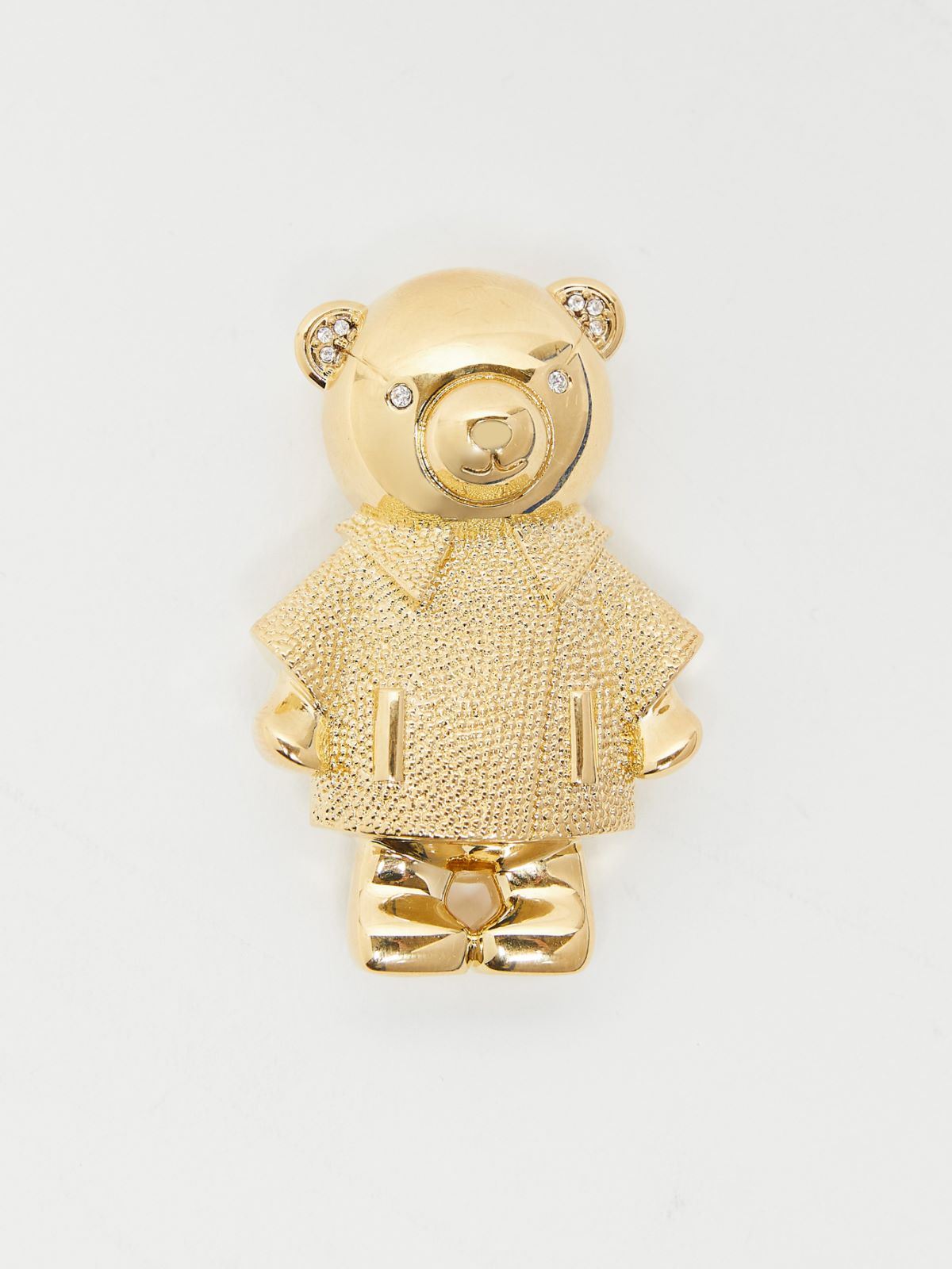 Metal teddy bear brooch