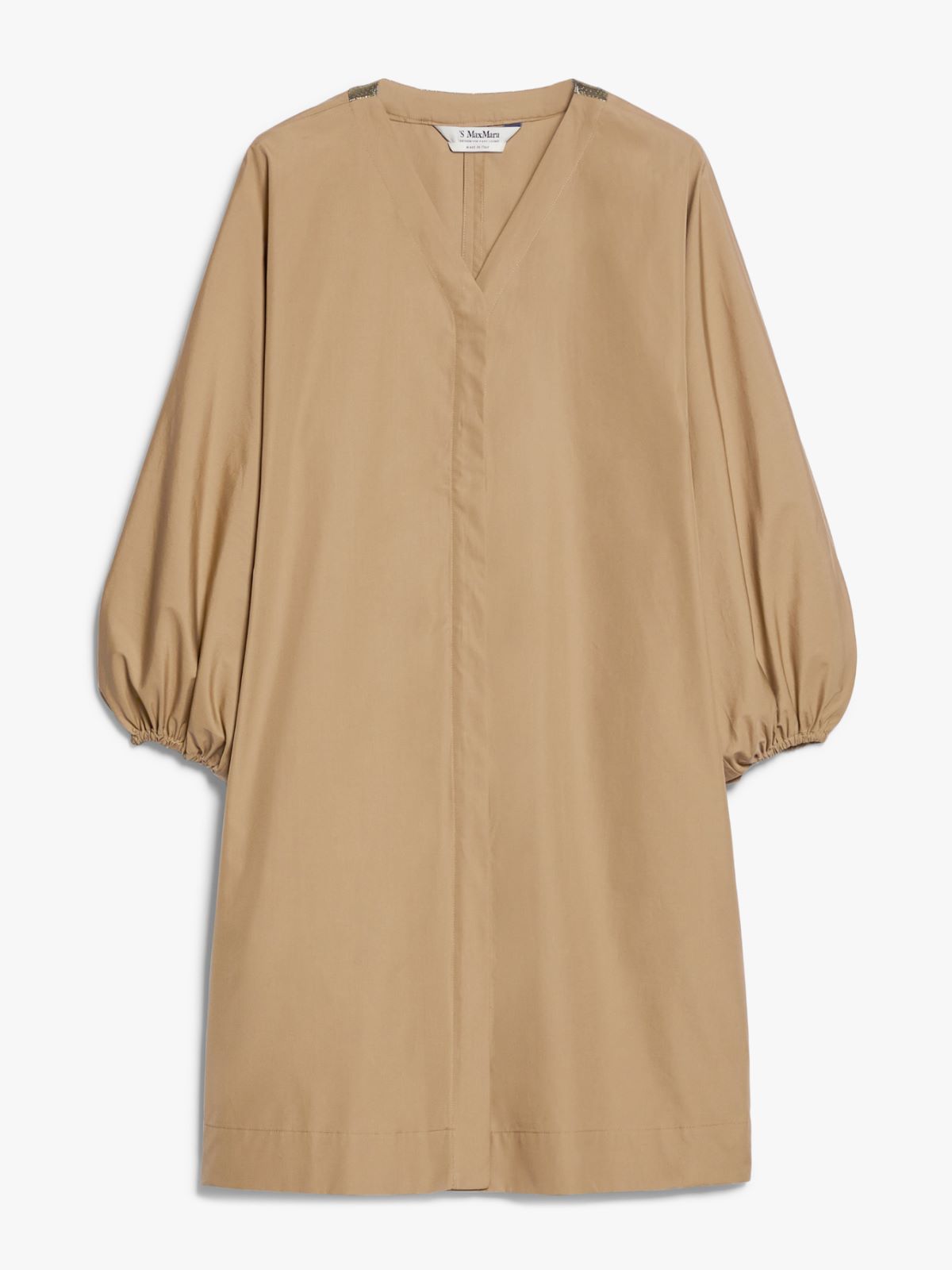 Cotton poplin V-neck dress