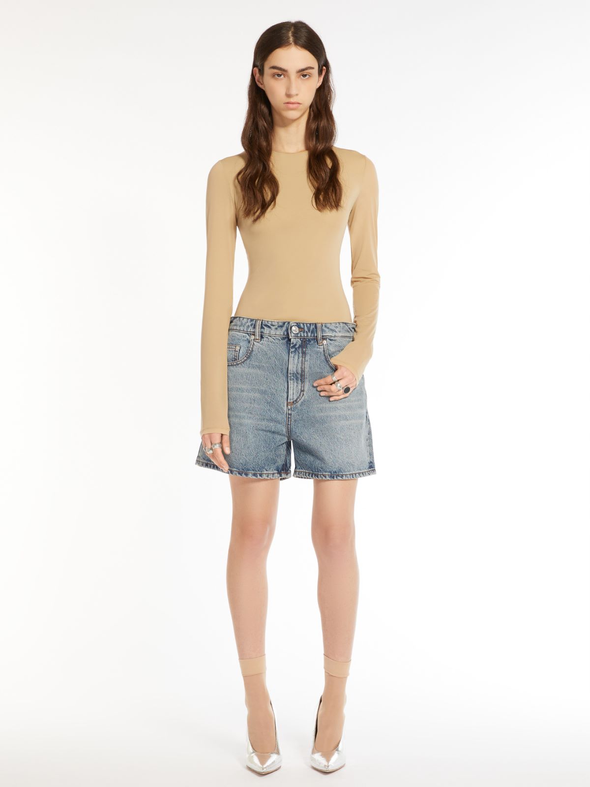 Denim Bermuda shorts