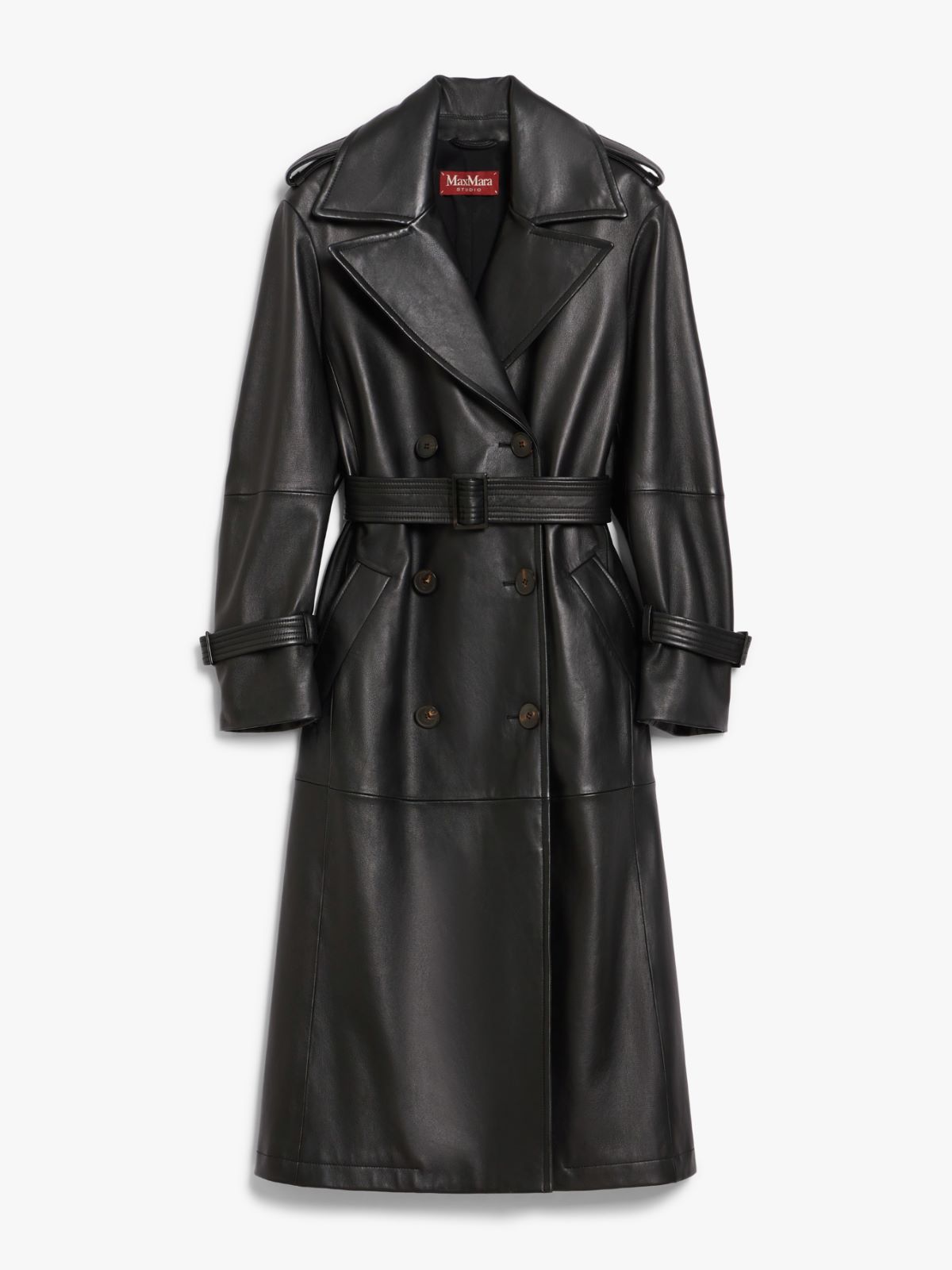 Nappa leather trench coat