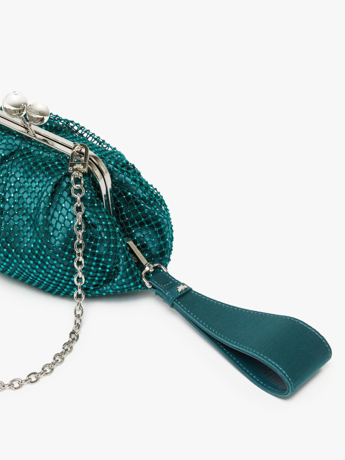 Small Pasticcino Bag in mesh and rhinestones