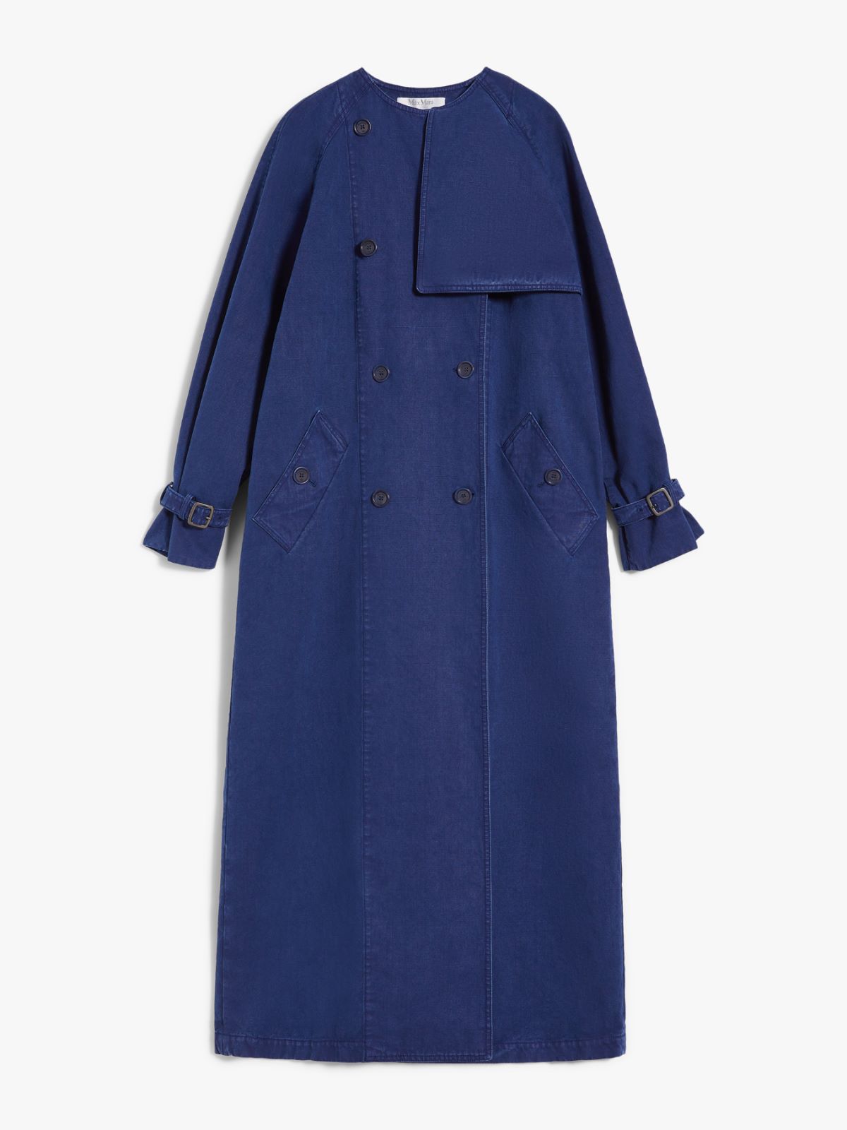 Canvas double-breasted trench coat