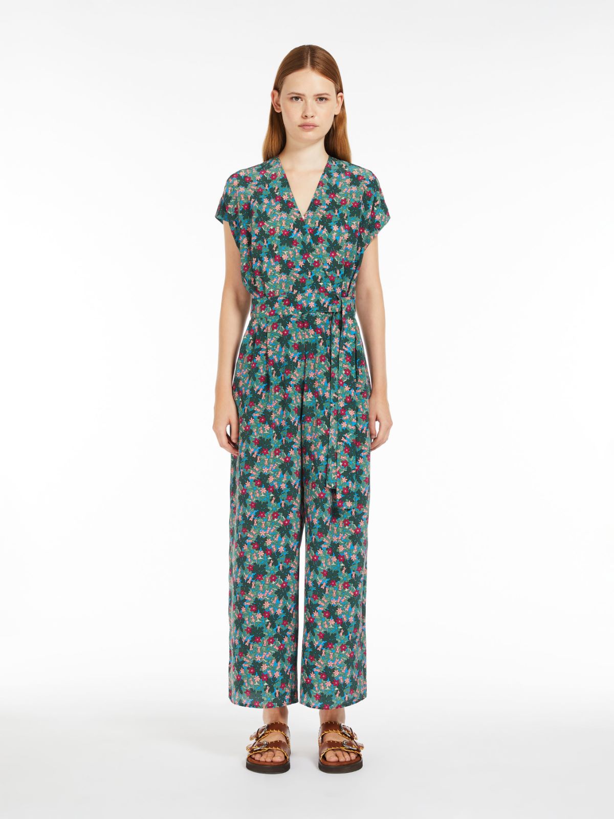 Silk crepe de chine jumpsuit