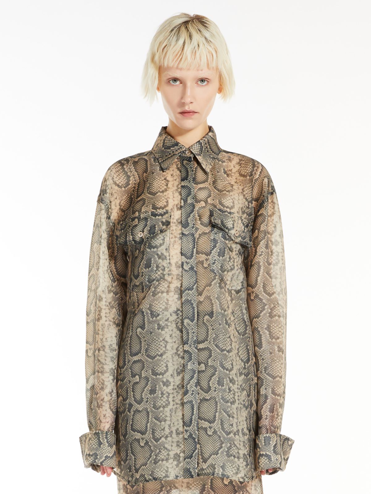 Oversized python-print tunic