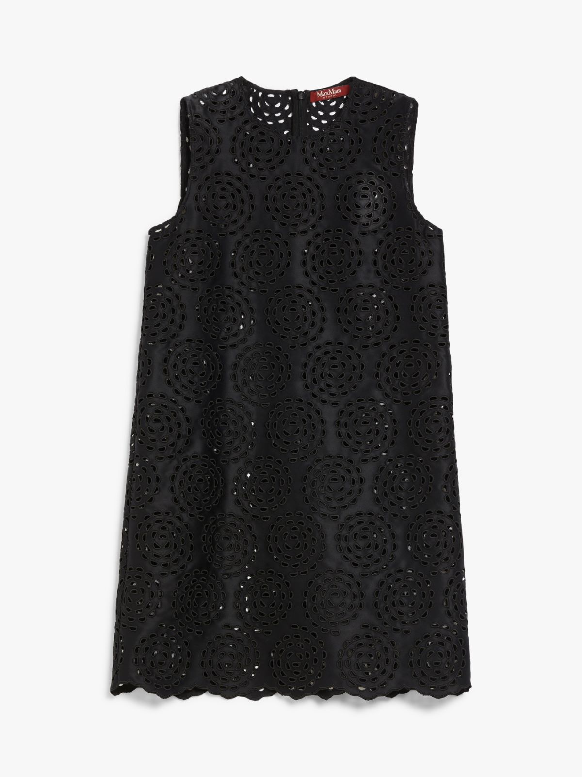 Mini dress in embroidered satin