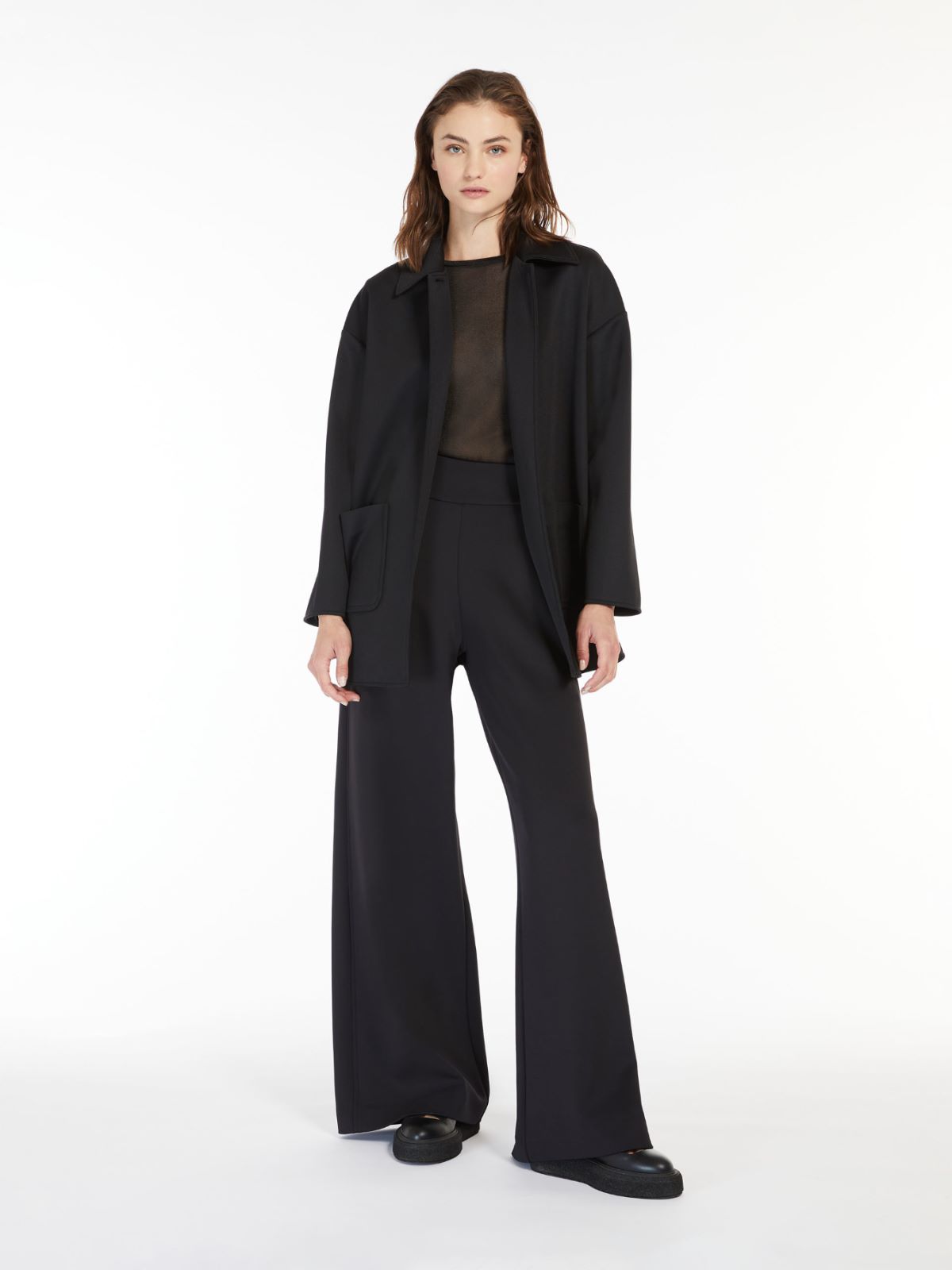 Crepe jersey and lurex T-shirt