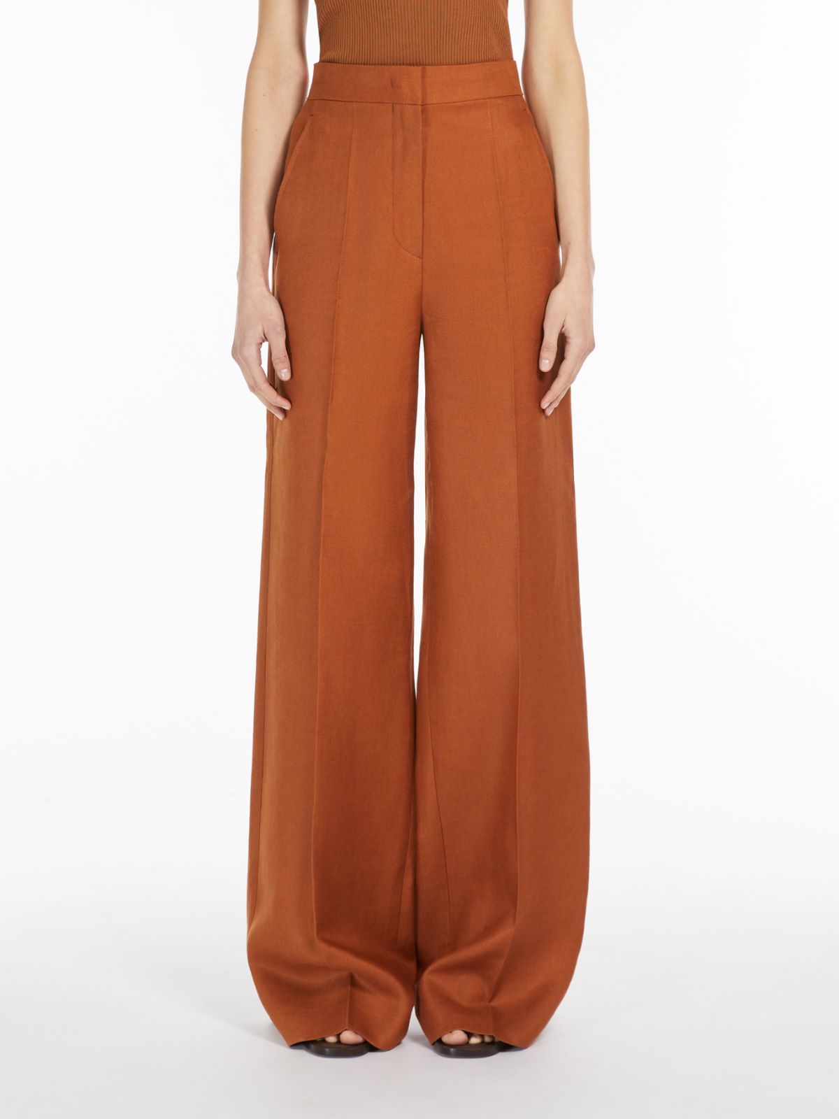 Linen tailored trousers