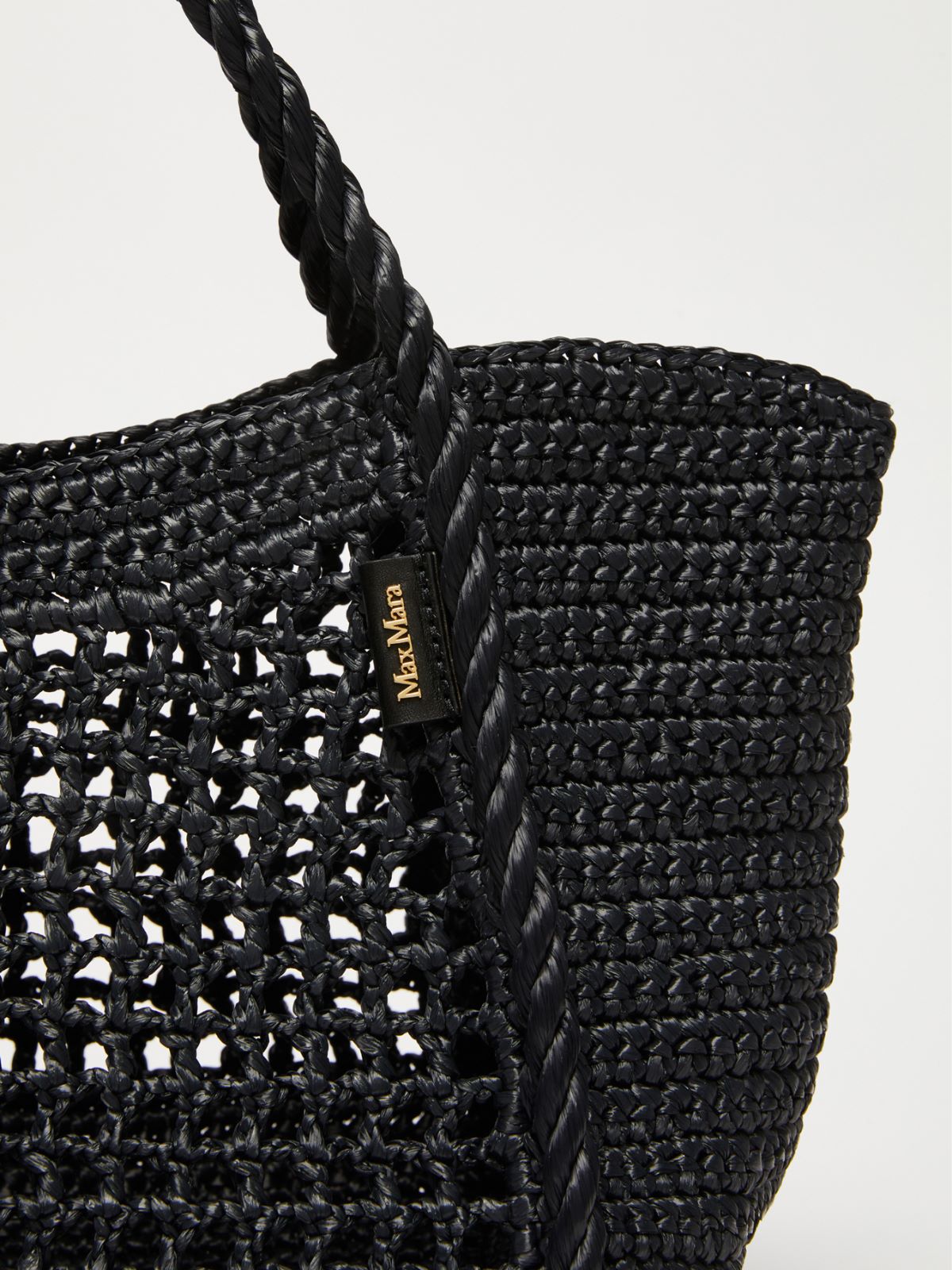Raffia-effect small Marine bag
