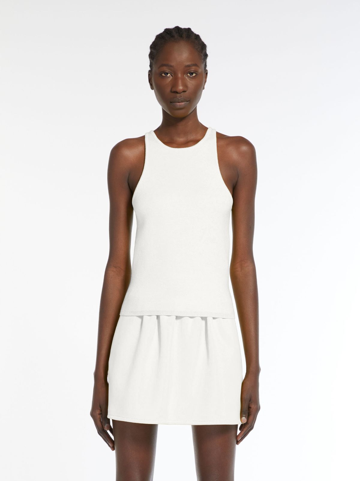 Halter neck top in vanisé wool