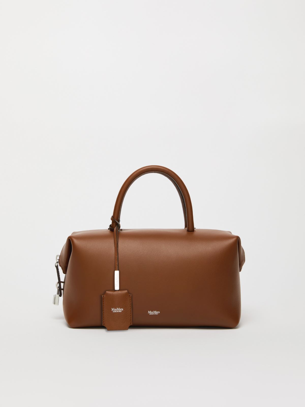 Shiny leather satchel bag