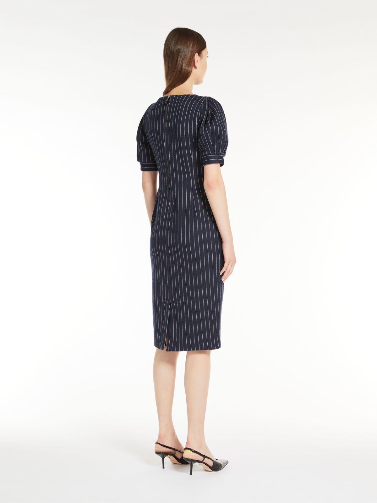 Cotton, cashmere and silk midi dress