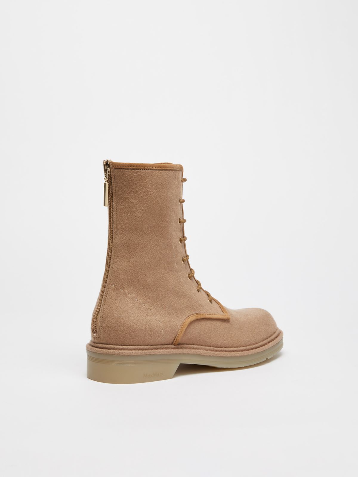 Cashmere combat boots