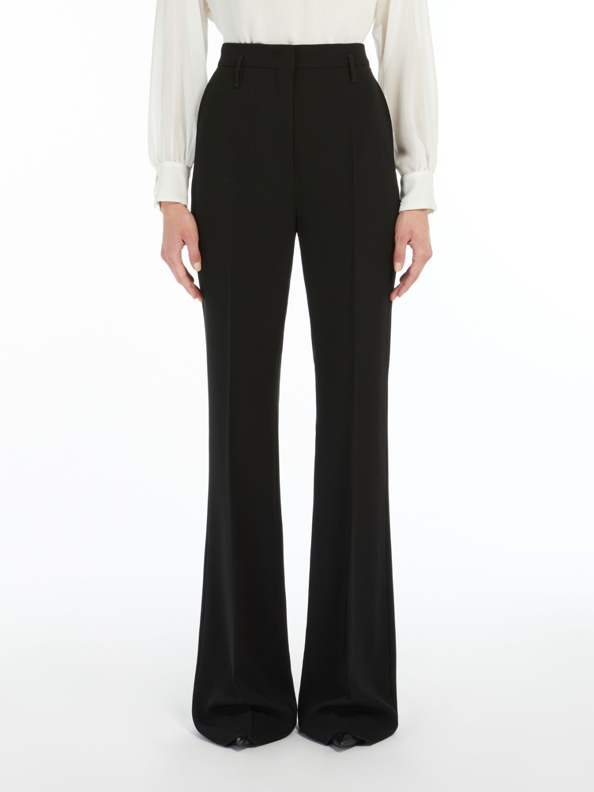 Flared cady trousers