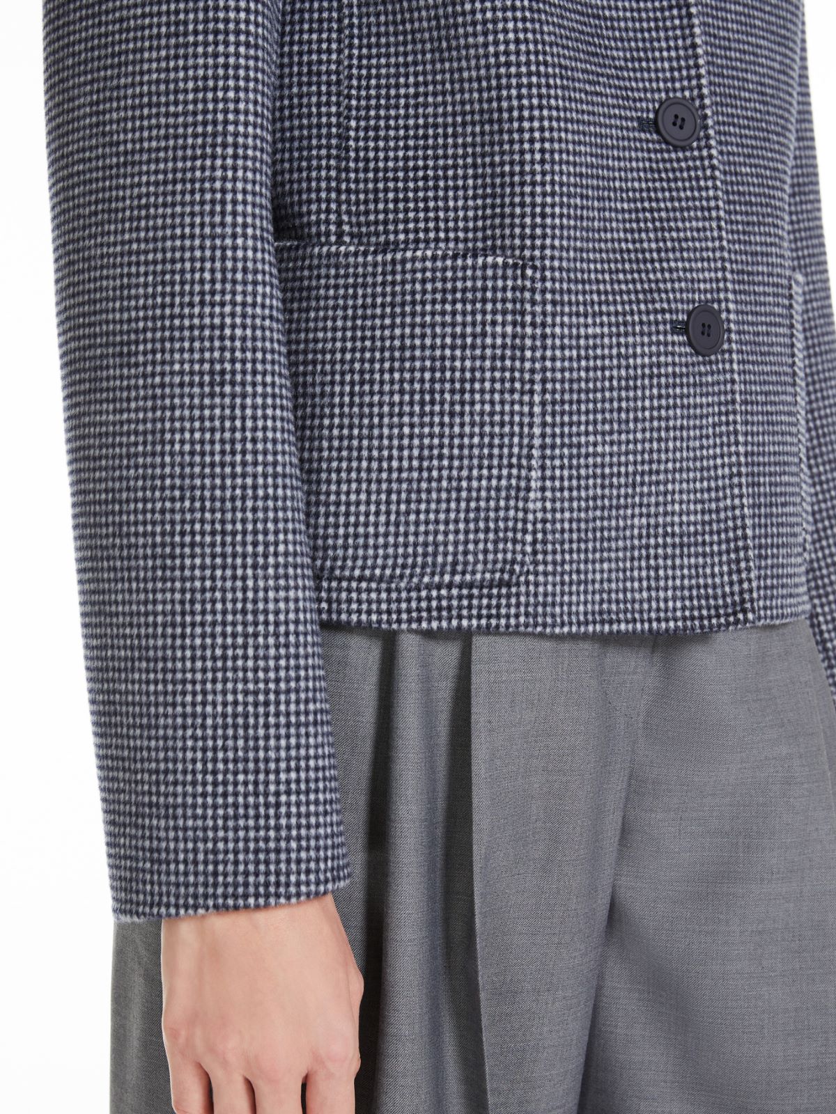 Patterned wool single-breasted jacket