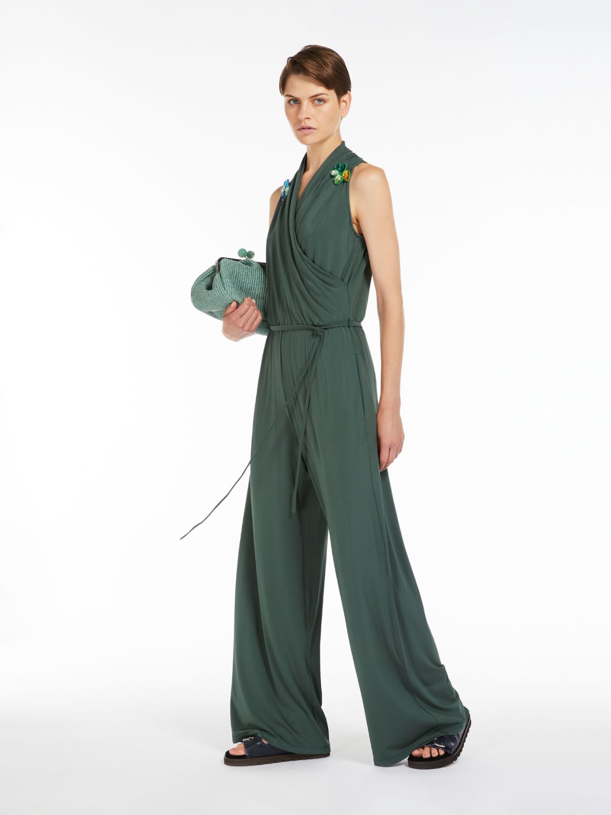 Viscose crepe jersey jumpsuit