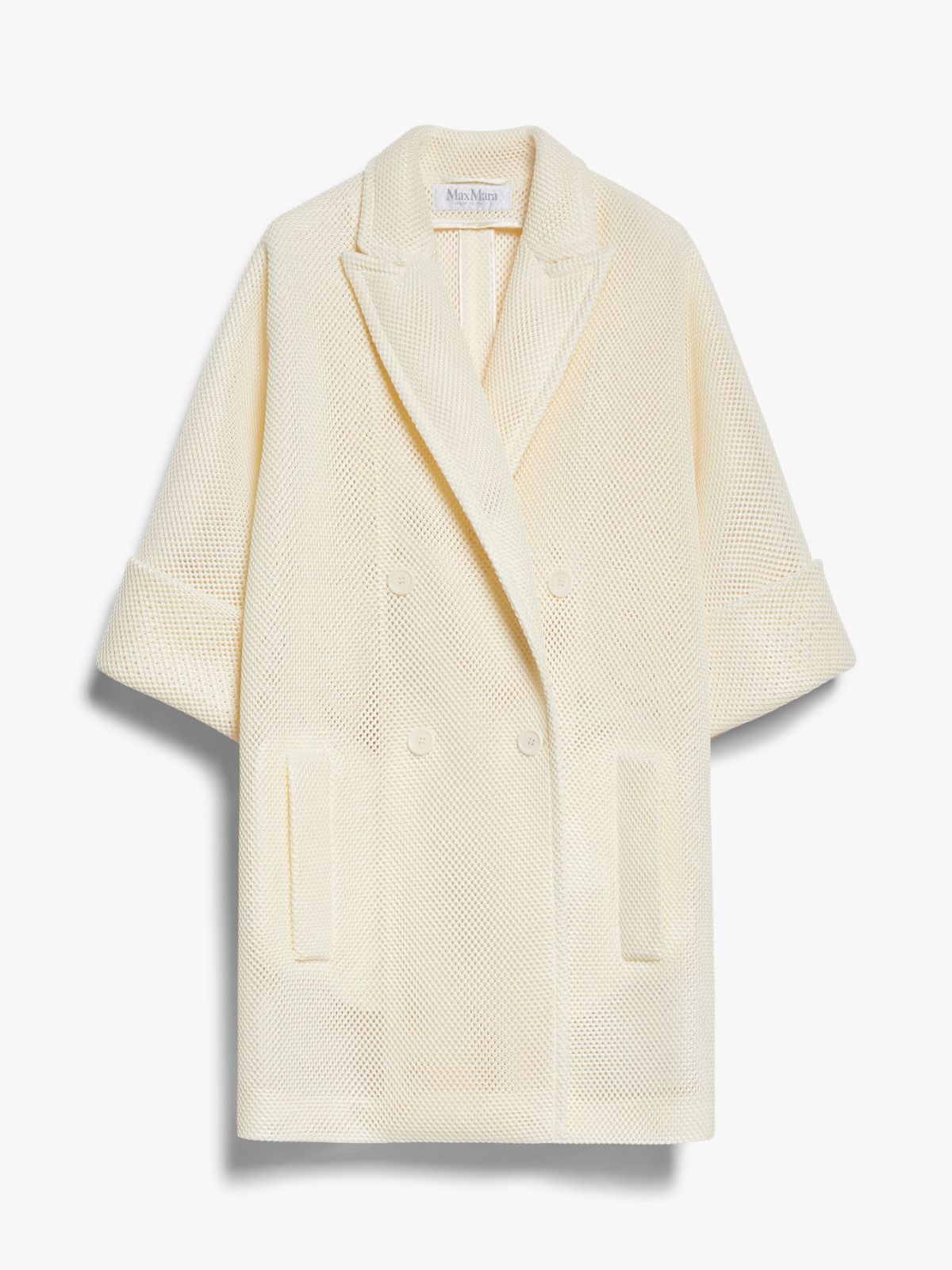 Oversized coat in mesh jersey