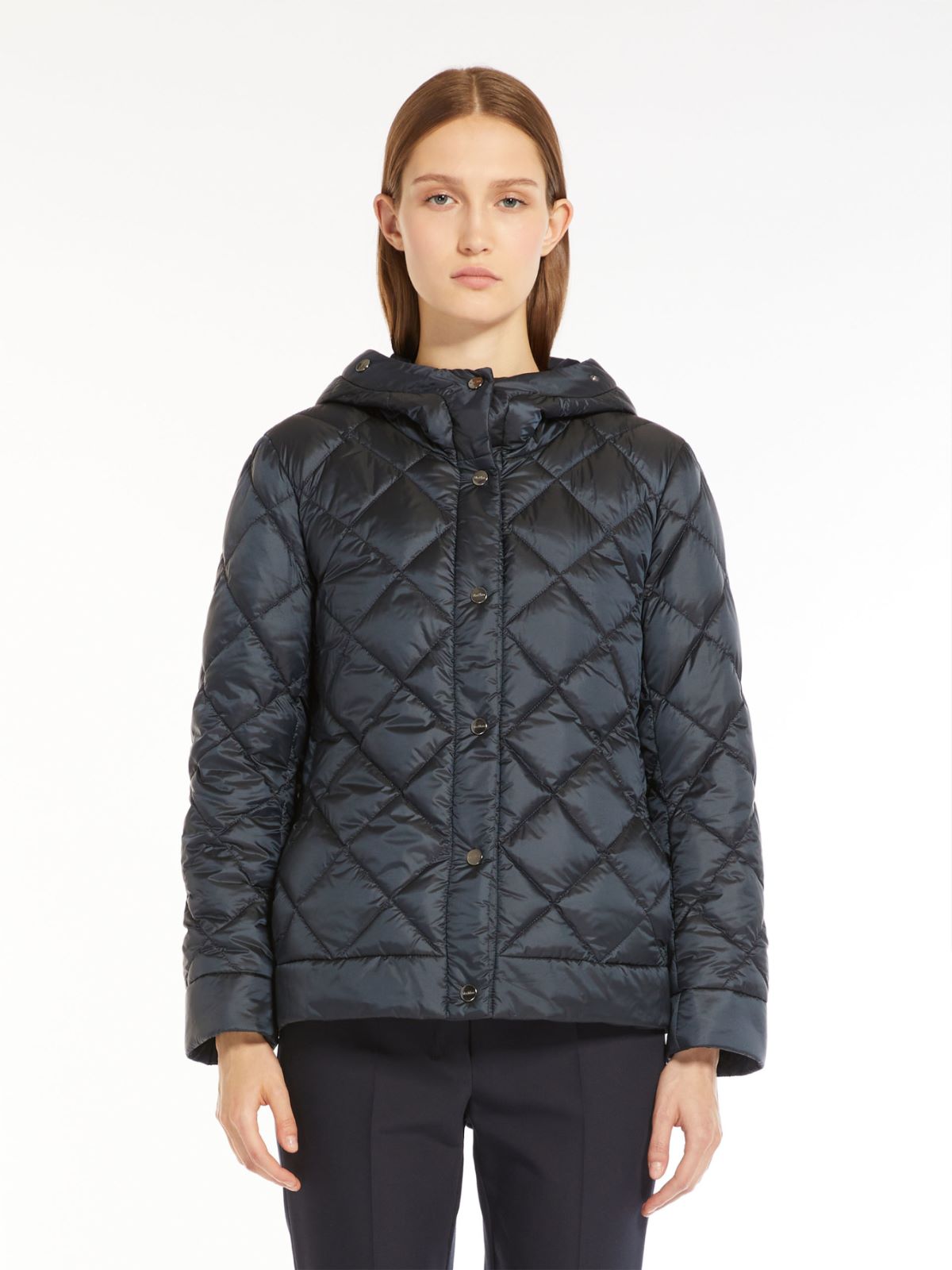 Reversible down jacket in water-resistant canvas