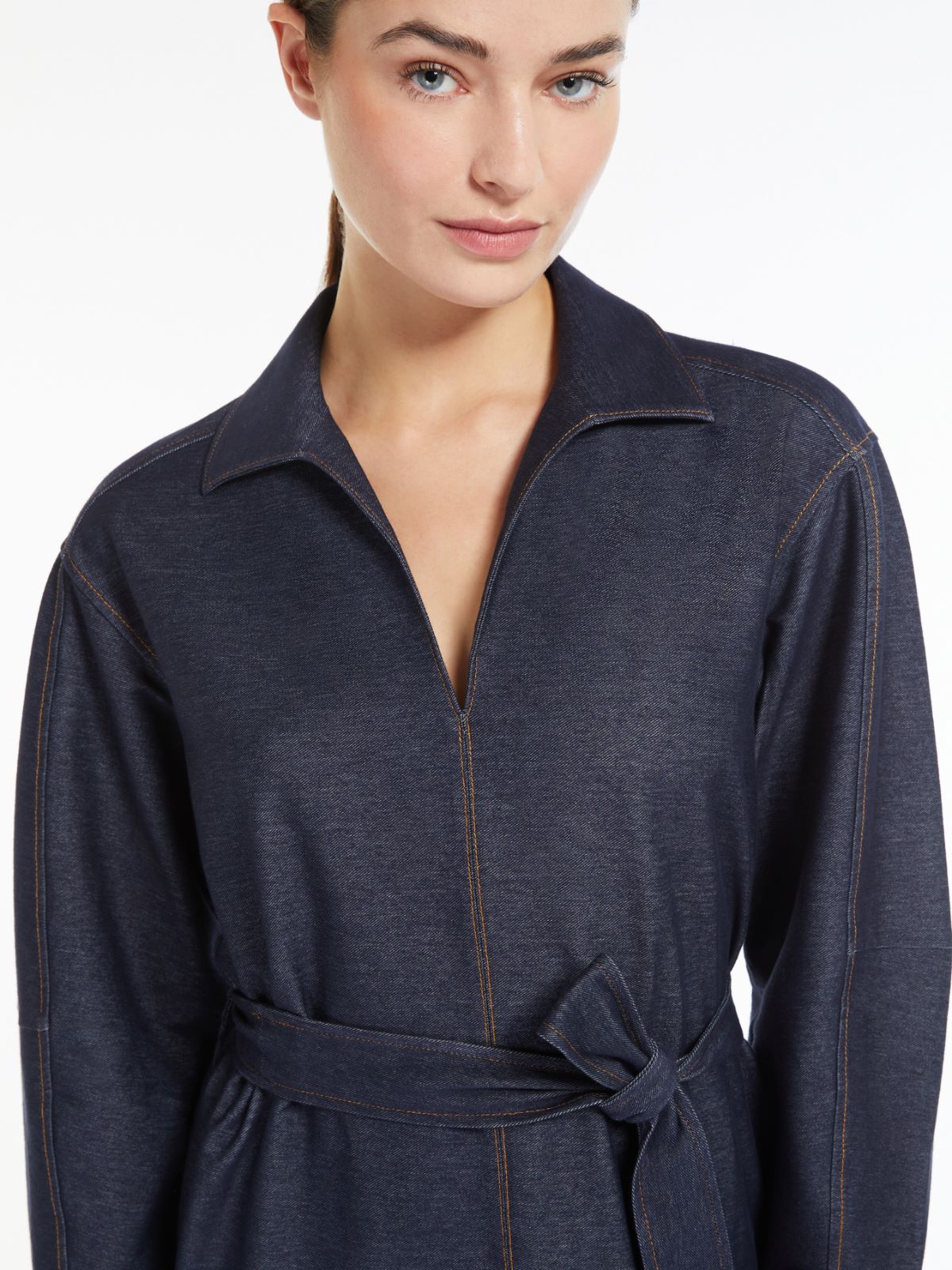 Denim-look jersey dress