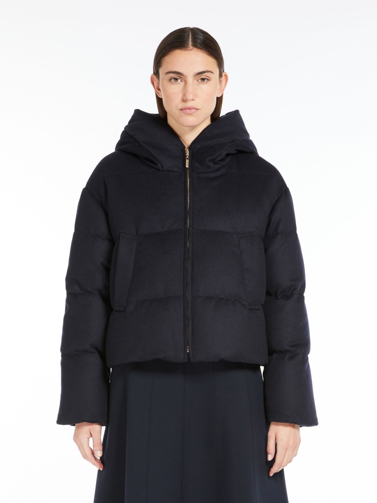 Reversible camel colour down jacket