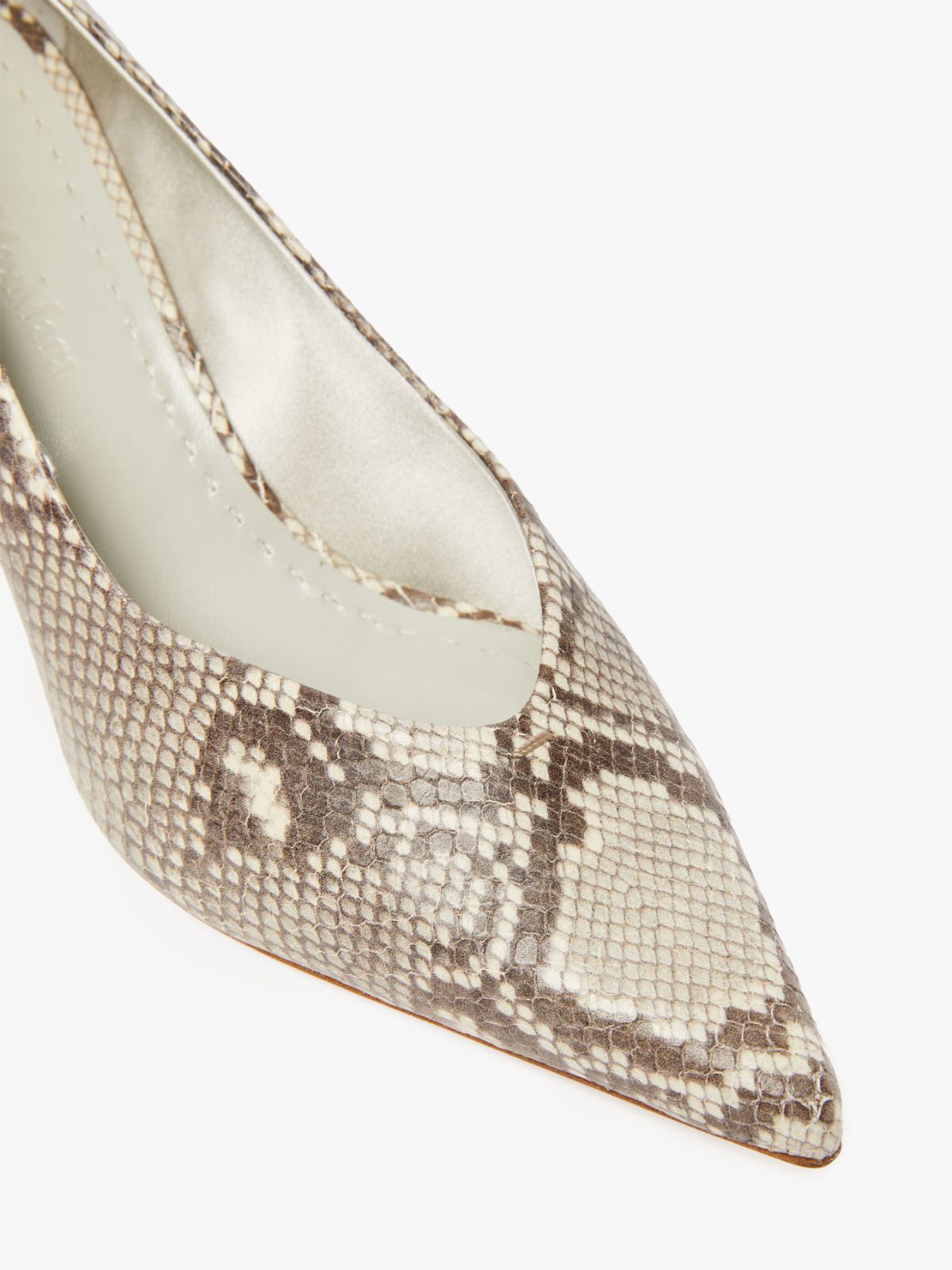 Python-print leather court shoes