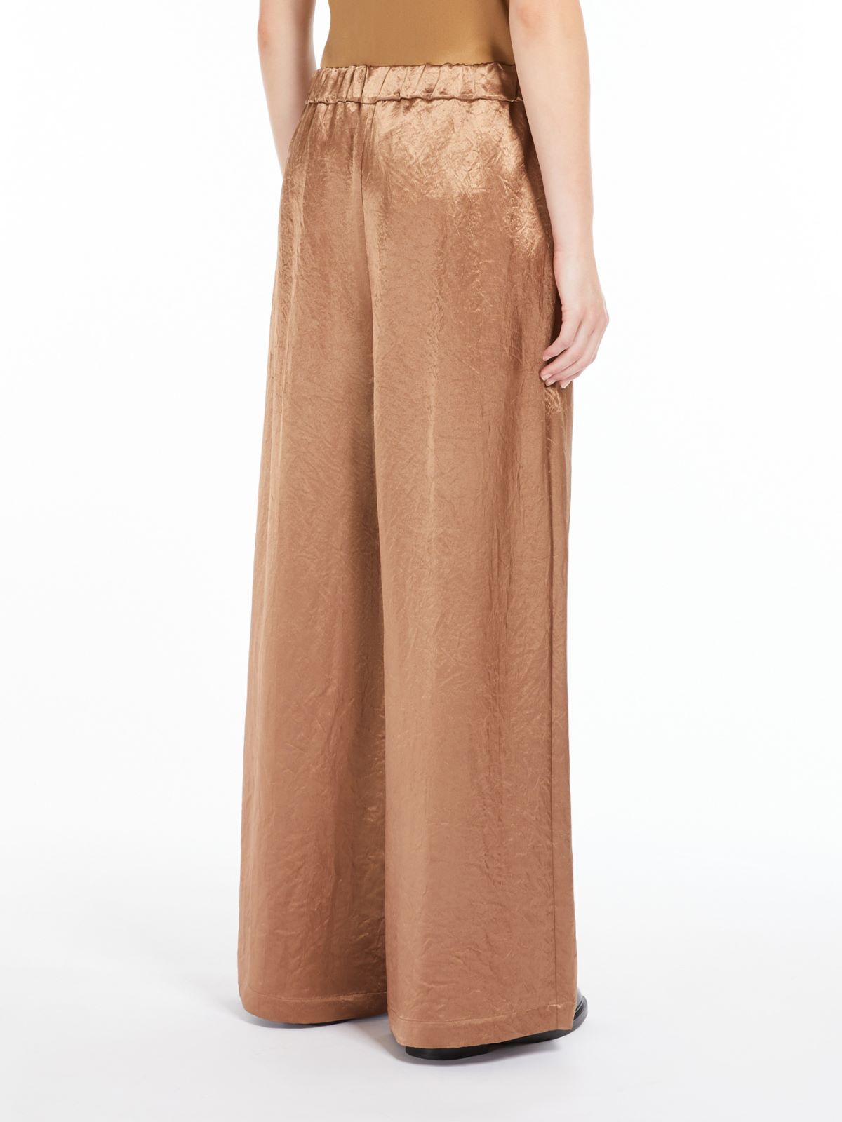 Cropped satin trousers