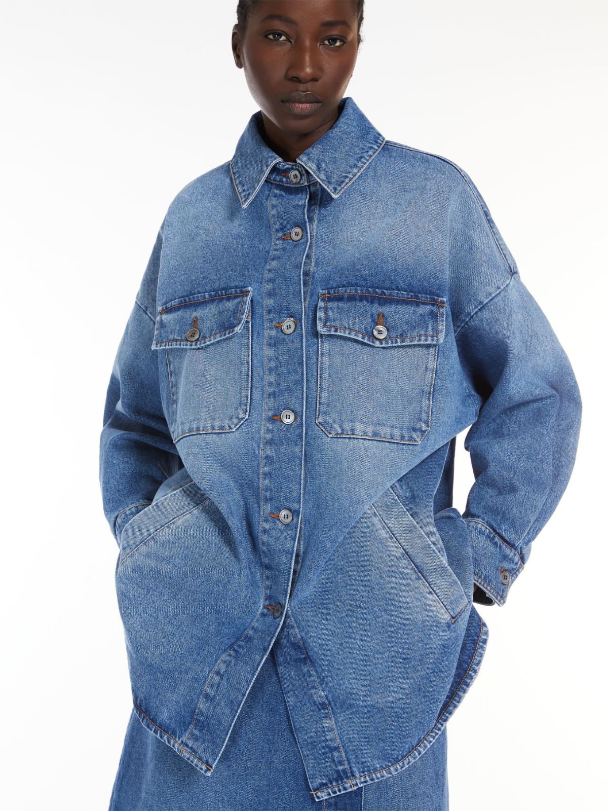 Oversized cotton denim jacket