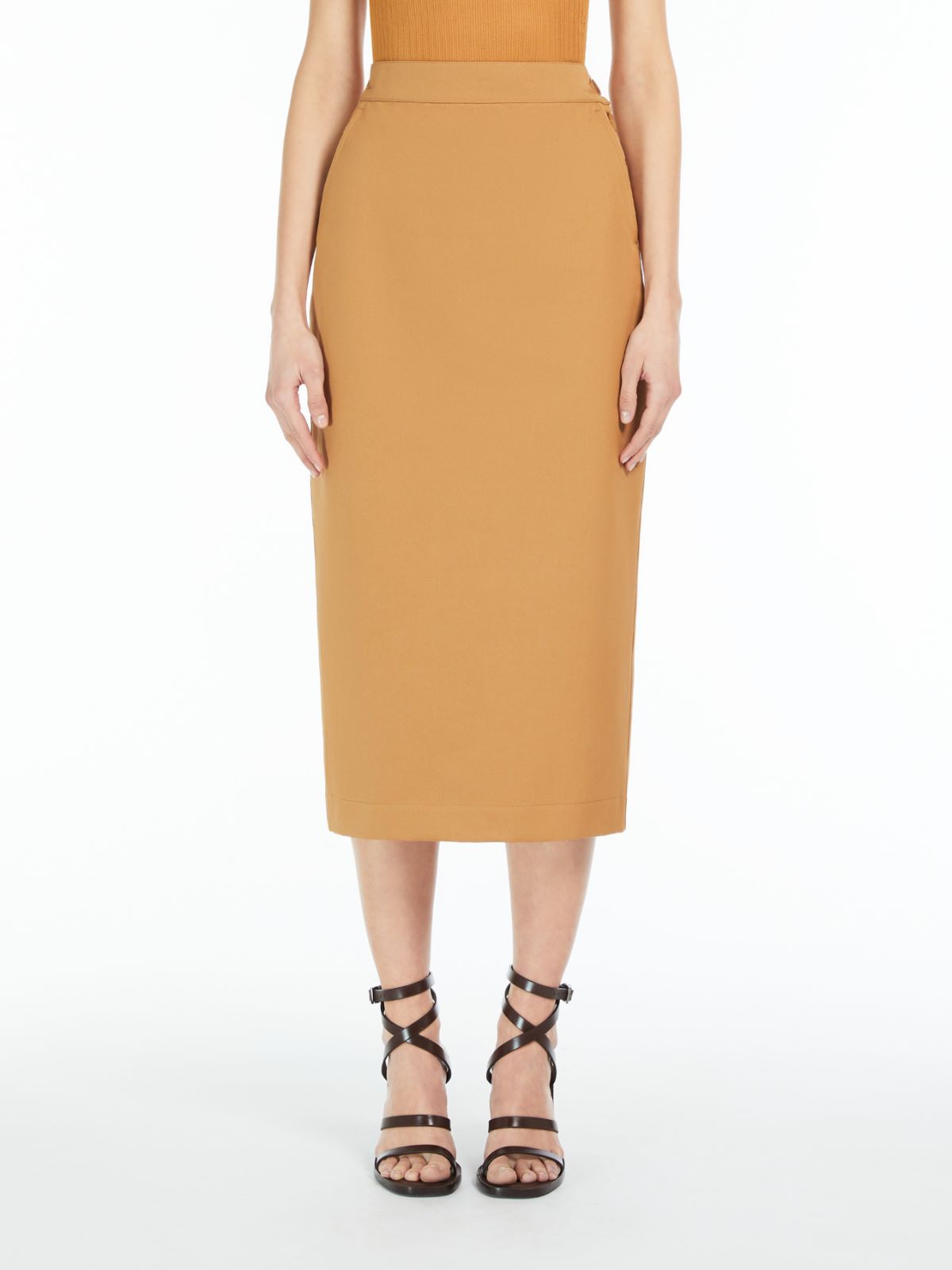 Cotton dungarees-style skirt