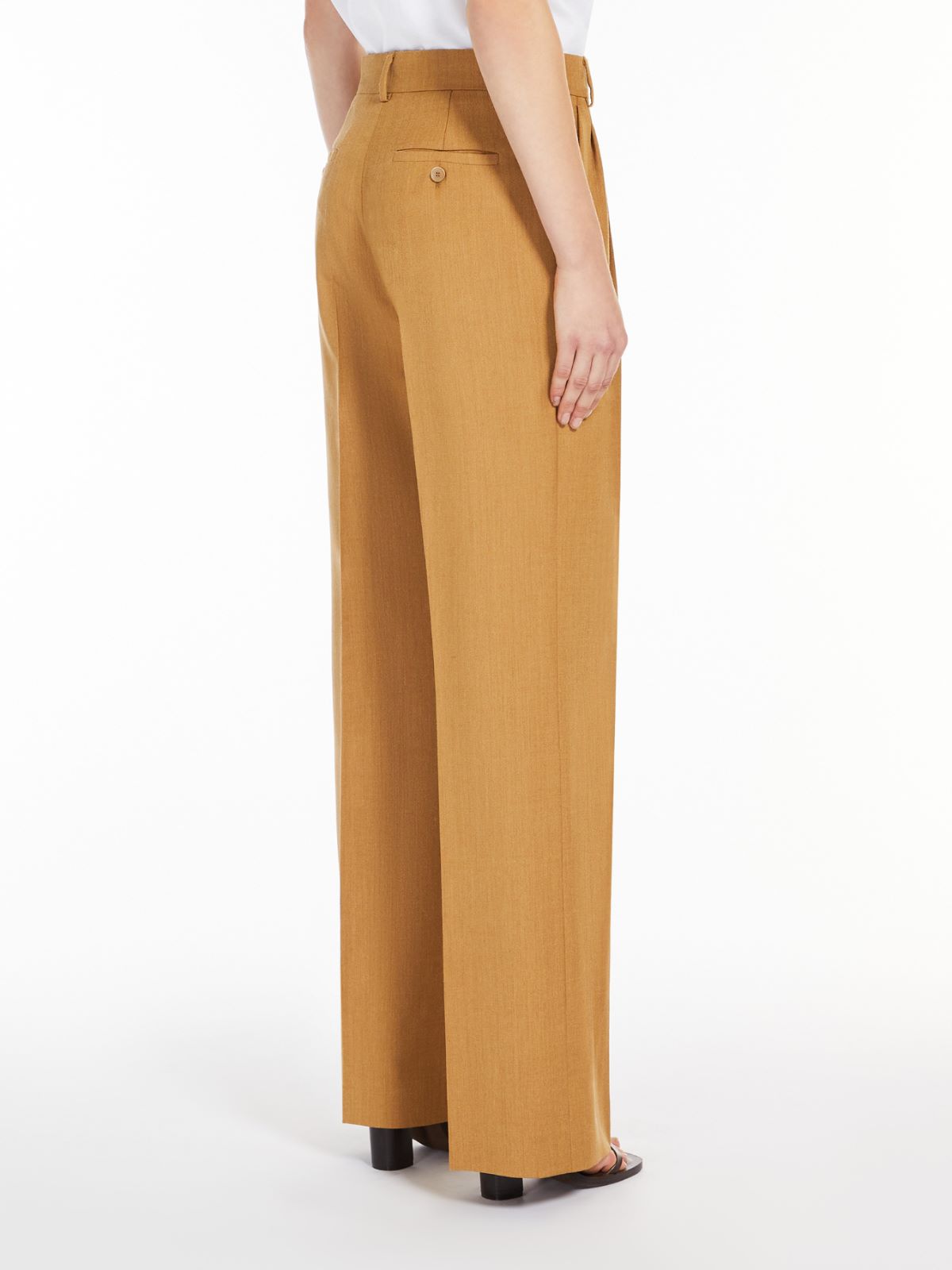 Wool, silk and mohair wide-leg trousers