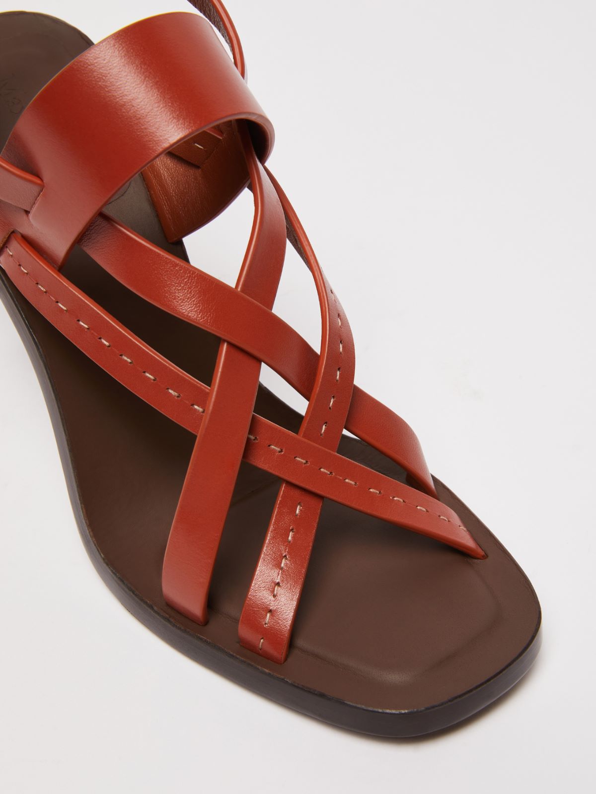 Leather cage sandals