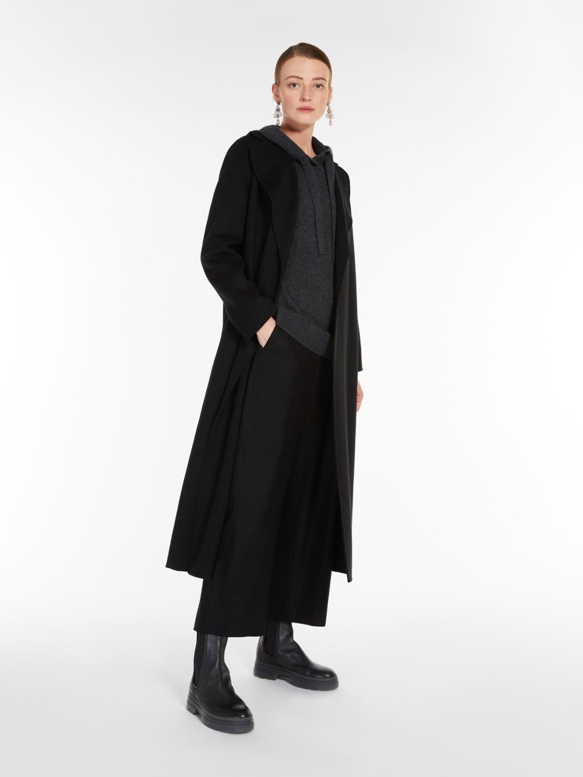 Wool coat with belt