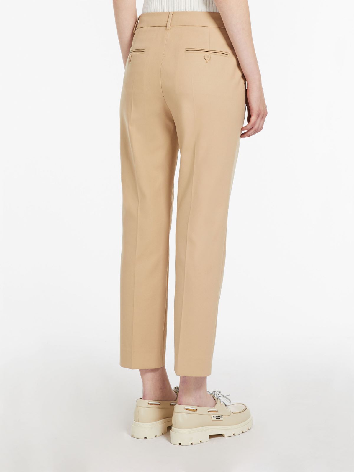 Stretch cotton cigarette trousers
