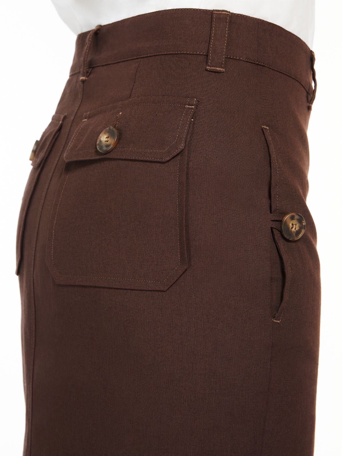 Cotton and linen canvas skirt